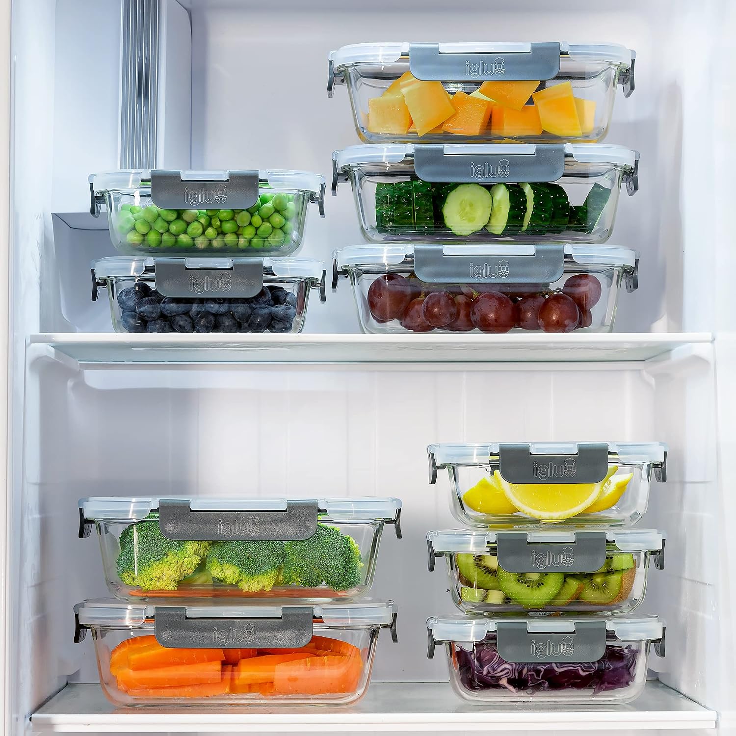 Igluu Meal Prep Glass Containers with Lids (10 Pack) – Airtight & BPA-Free – Oven, Microwave, Freezer & Dishwasher Safe – 12.5oz/35.5oz – Durable Borosilicate Glass - Image 8