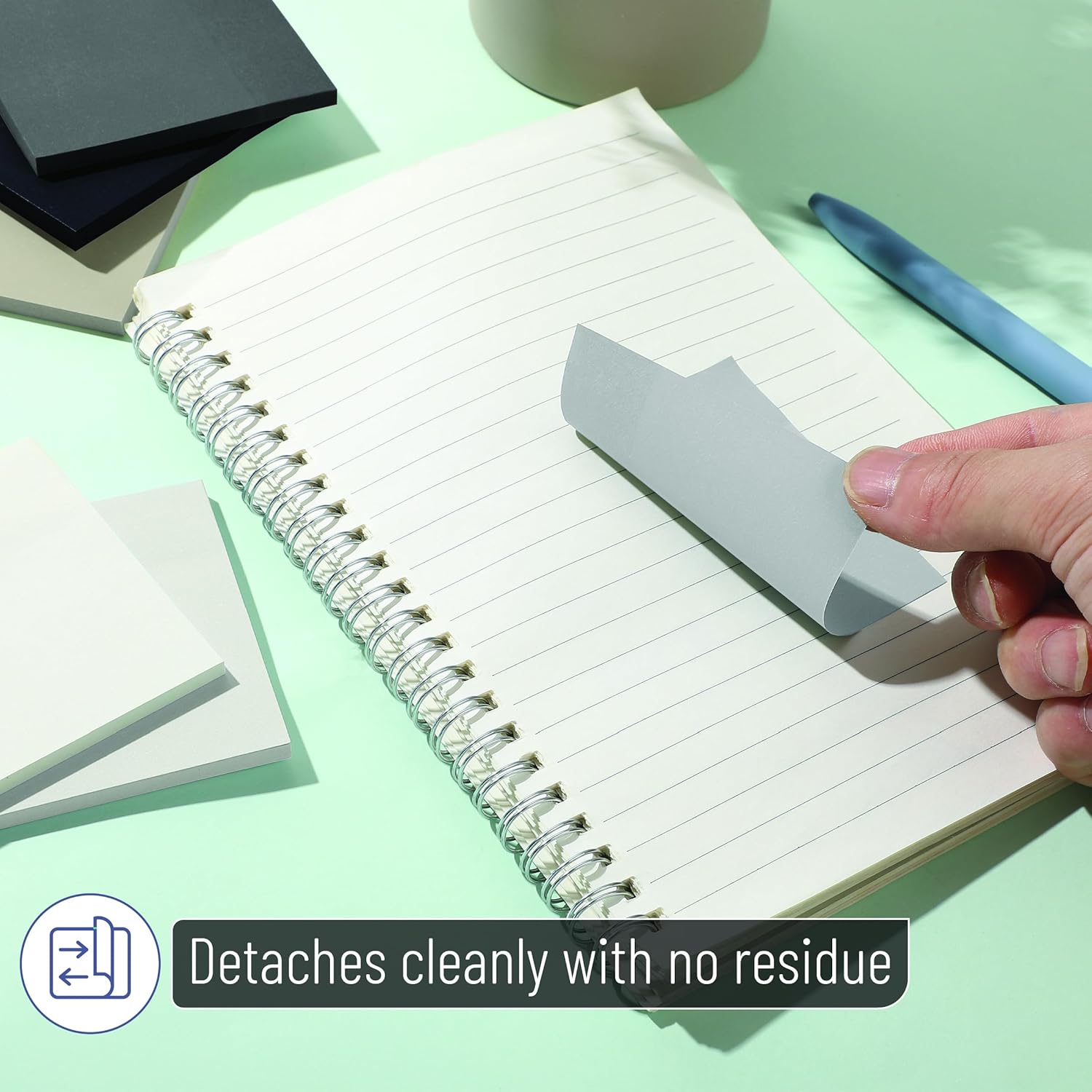 Mr. Pen- Sticky Notes, 3"x3", 12 Pads, 600 Sheets, Greyish Tones, Sticky Notes Bulk, Self-Stick Note Pads, Perfect for Office, School, Home, Study & Organization - Image 6