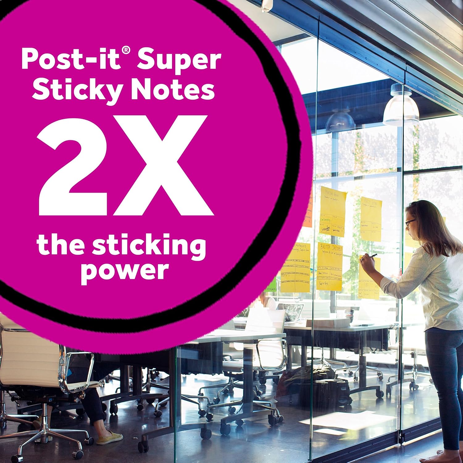 Post-it Super Sticky Big Notes, 6 in. x 6 in., Extra Large Sticky Notes in Pink Salt, 2 Pads, 60 Sheets Total, Great for Vision Boards, Creative Projects, Study Spaces, Group Brainstorming, and More - Image 4
