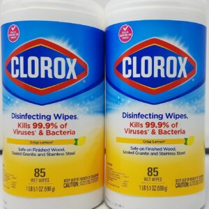 Clorox Disinfecting Wipes Crisp Lemon Scent 85ct Pack of 2 170 Count Total