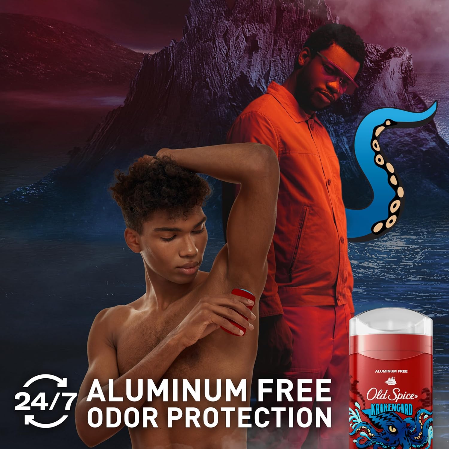 Old Spice Aluminum Free Deodorant for Men, 24/7 Odor Protection, 24/7 Freshness & Lasting Scent, Goes on Clear, Krakengard with Deep Ocean Scent, 3.0 oz (Pack of 2) - Image 4