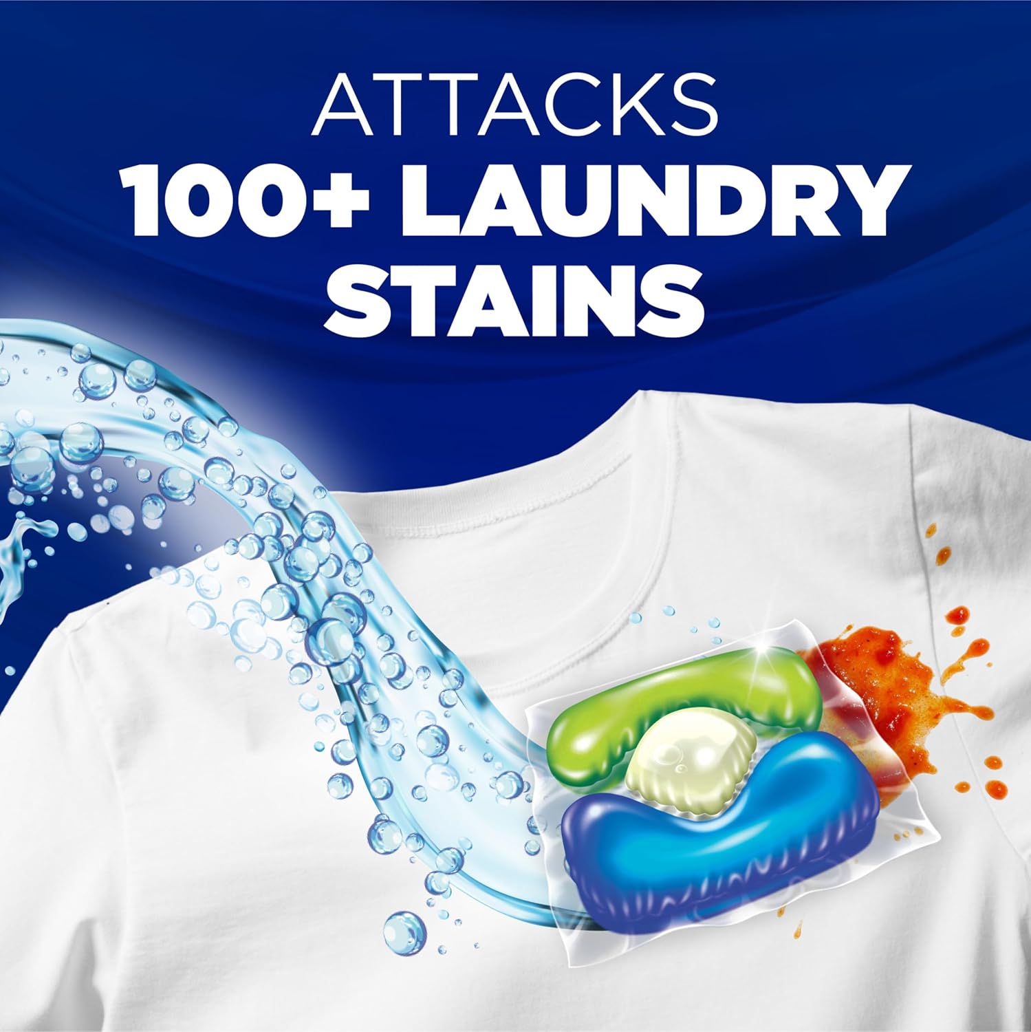 ARM & HAMMER Plus OxiClean Stain Fighters: 5-in-1 Laundry Detergent Power Paks, Fresh Scent, 72 Count - Image 4