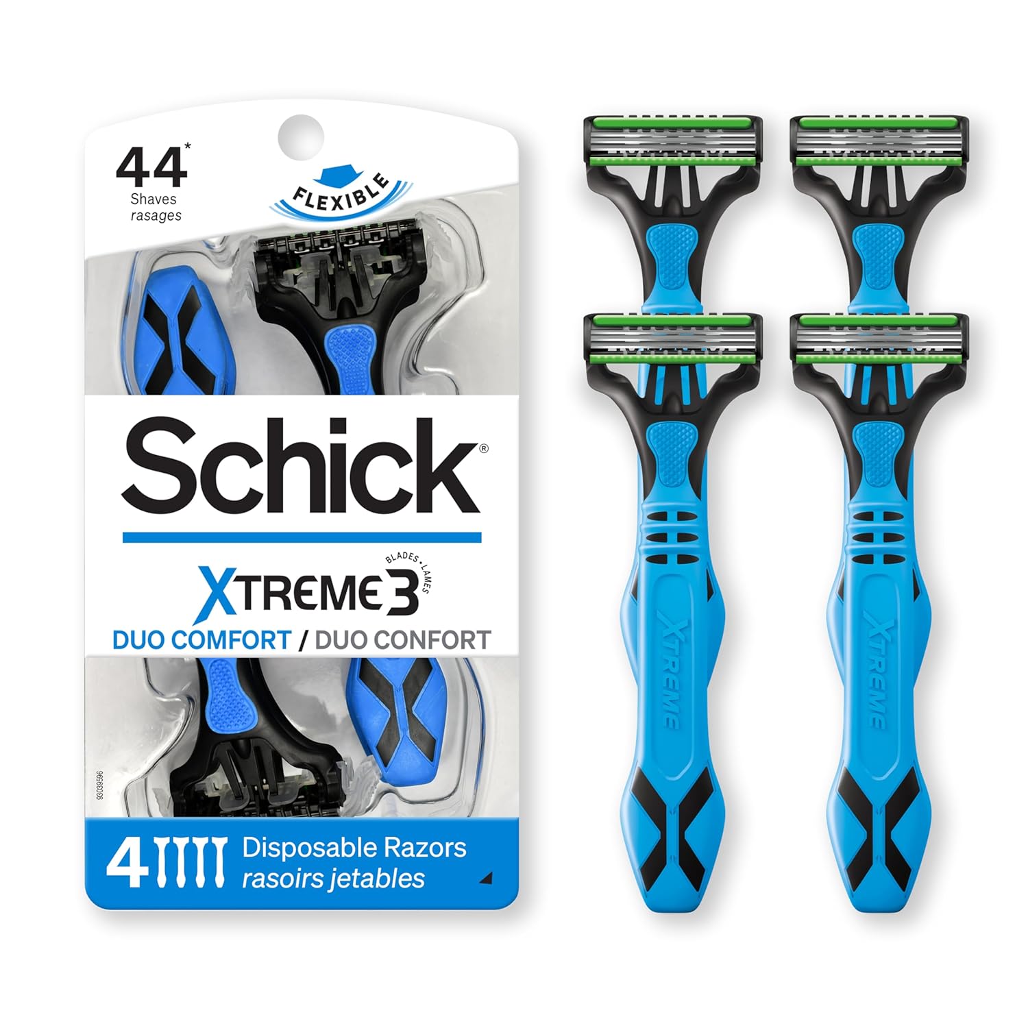 Schick Xtreme 3 Duo Comfort Disposable Razor for Men, 4 Count - Image 2