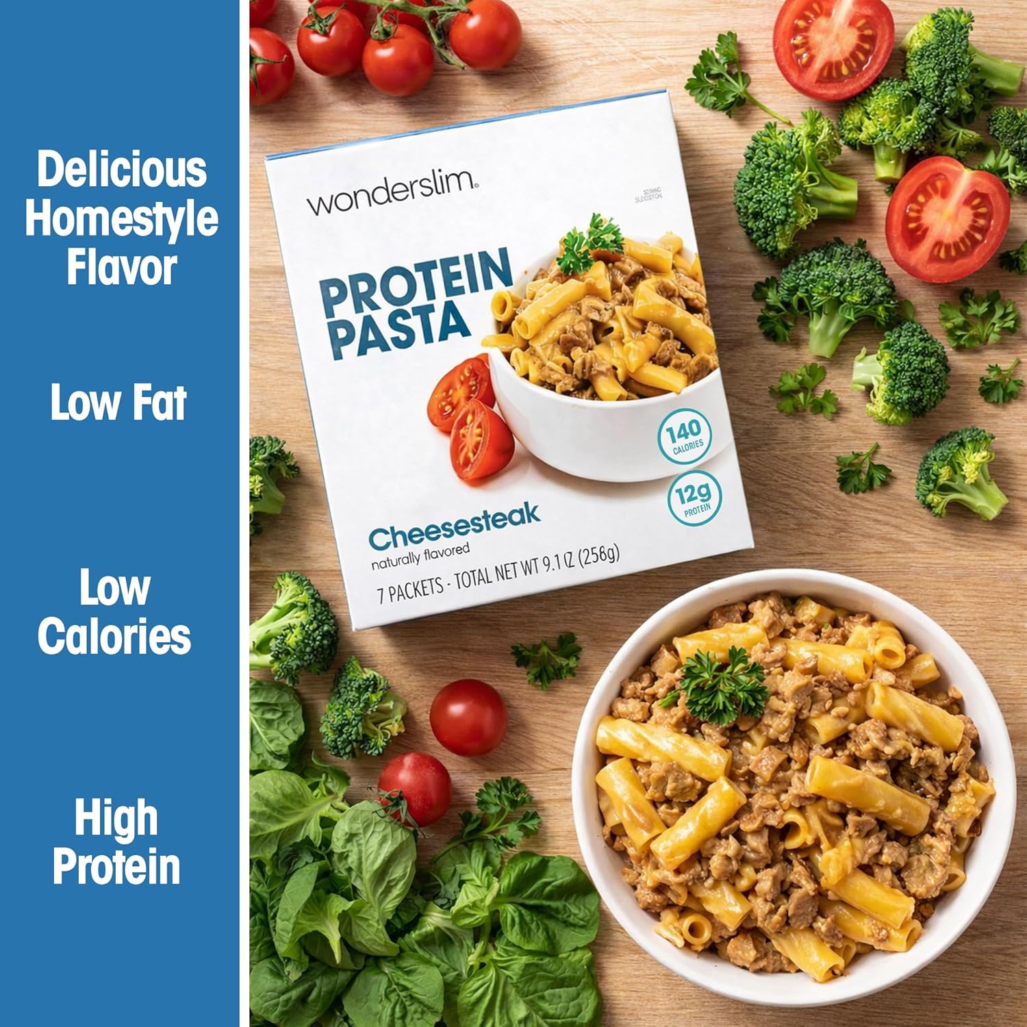 WonderSlim Protein Pasta, Cheese Steak Macaroni, 140 Calories, 12g Protein (7ct) - Image 6