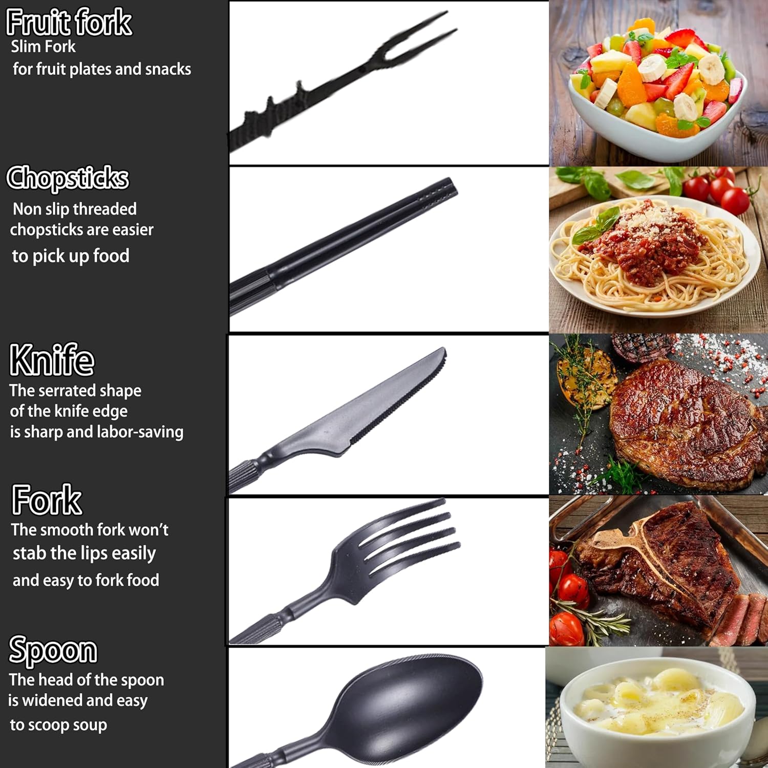 1 Set Wheat Straw Reusable Travel Utensils Set with Case, Portable Camping Cutlery Includes Fork, Knife & Spoon for Adults, Picnic, Lunch Box & Daily Use - Image 4