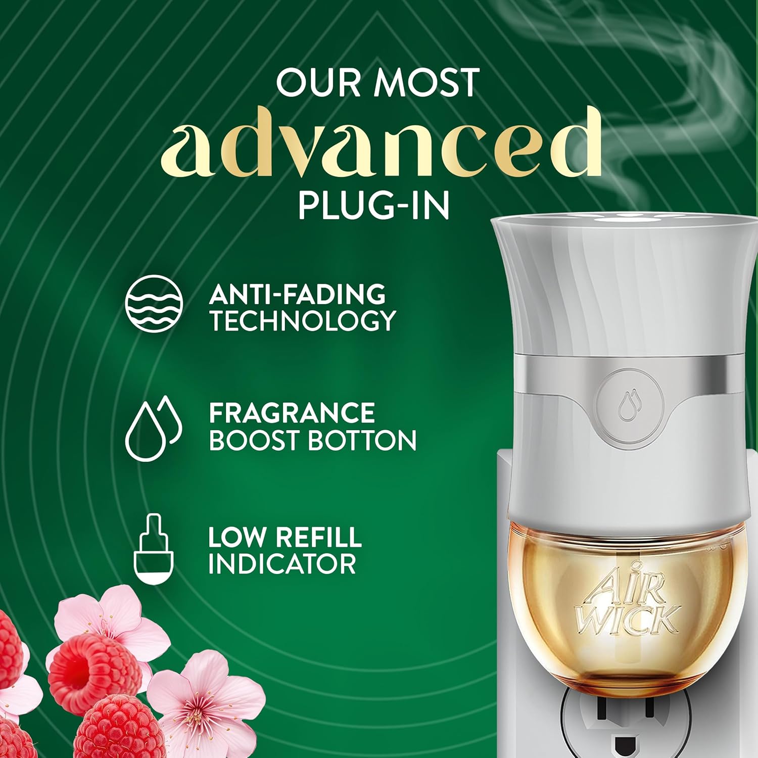 Air Wick Plug-In Scented Oil Refills, 4 Count, Cherry Blossom & Raspberry, Air Fresheners, Essential Oils - Image 6