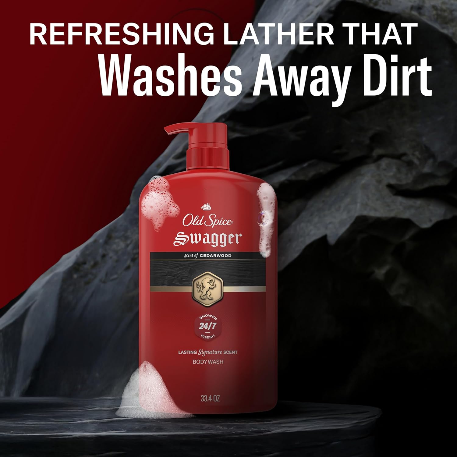 Old Spice Body Wash for Men, 24/7 Shower Fresh with Long Lasting Scent, Refreshing 3X Defense, Red Collection, Swagger with Cedarwood Scent, 33.4 oz (Pack of 4) - Image 5