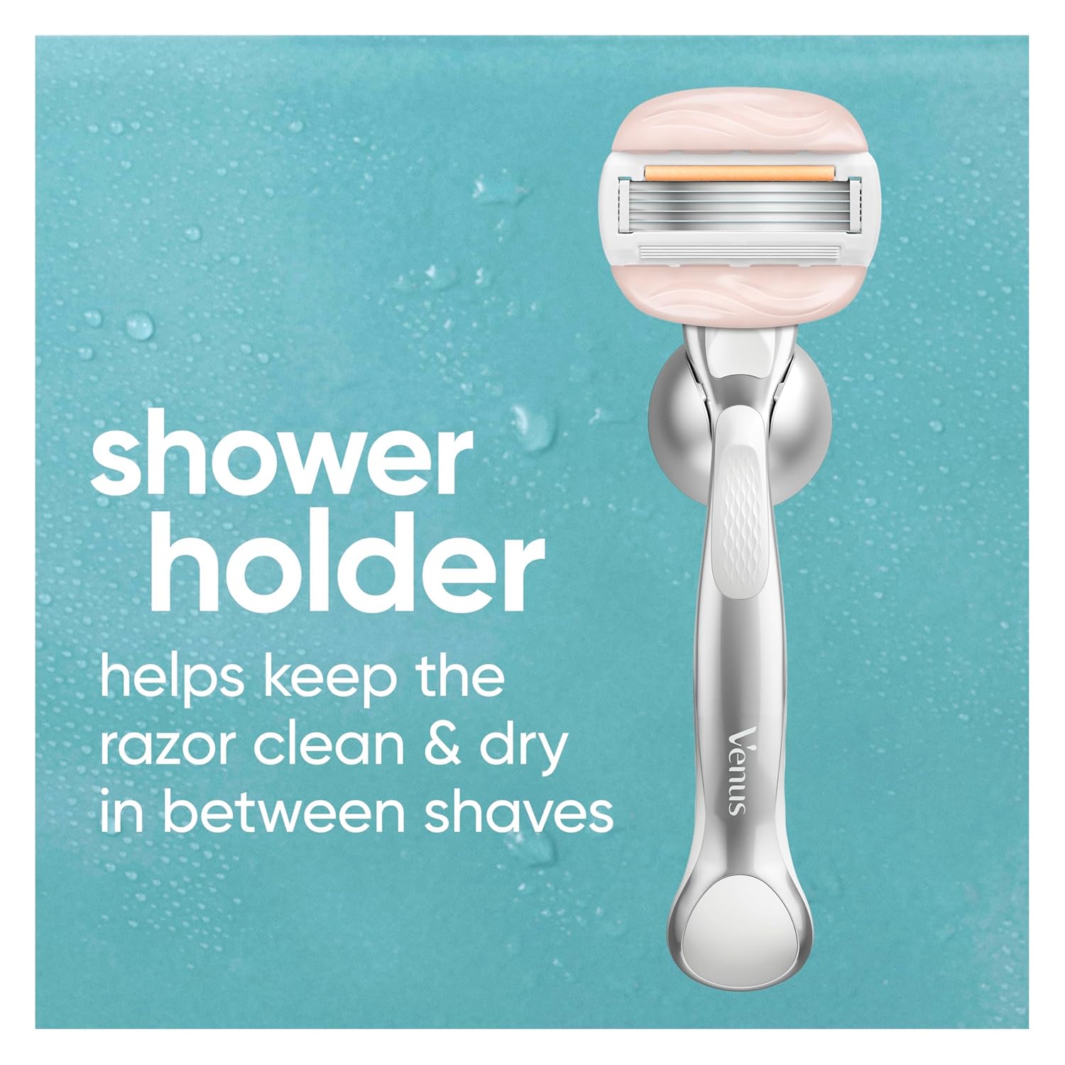 Venus Moistureglide Women's Razor, Reusable Handle, 2 Razor Blade Refills and Shower Holder - Image 9