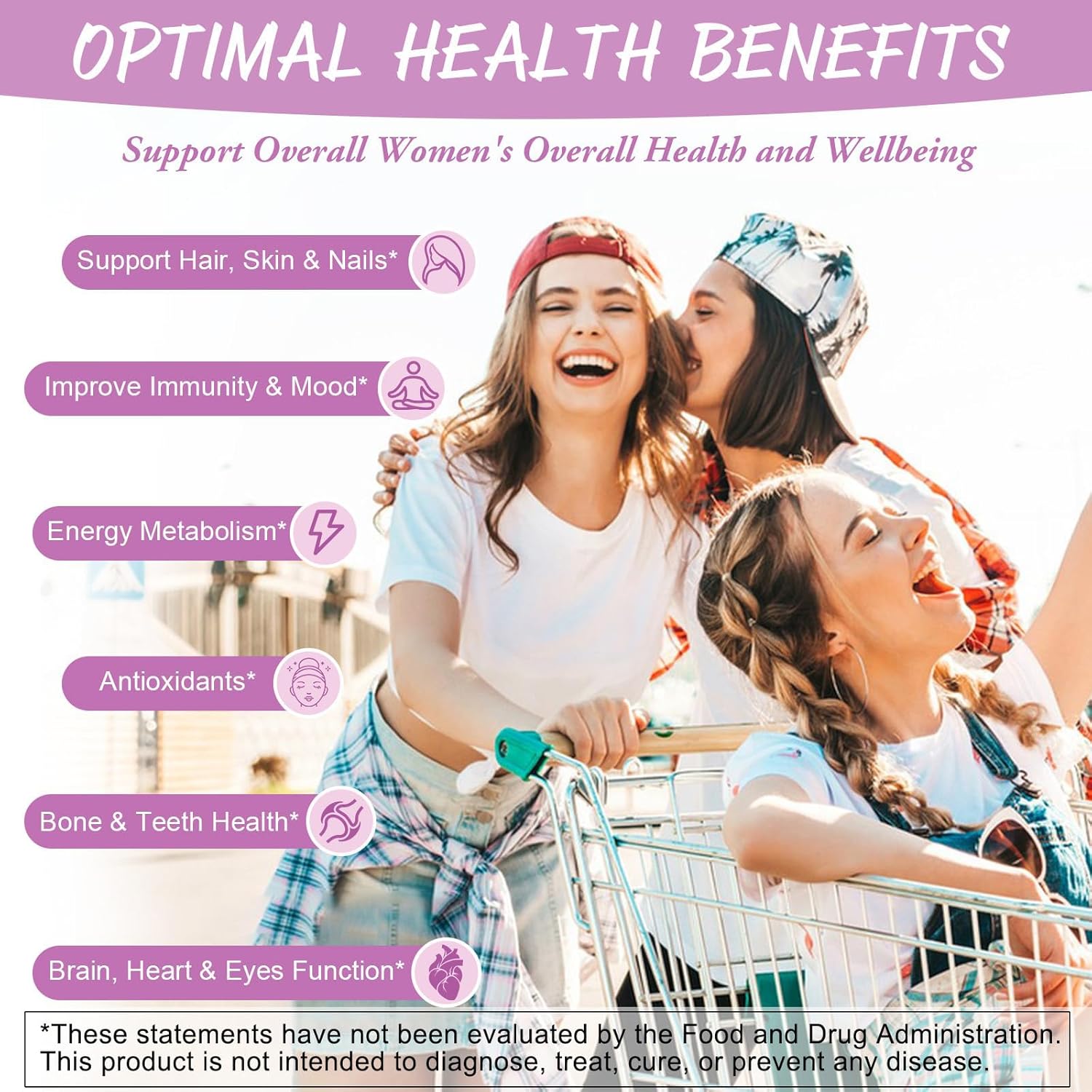 Totaria Sugar Free Multivitamin Gummies for Women 14+ w/Inositol, Iron, Folate, Biotin, Womens Daily Multivitamin Gummy w/Vitamin A, D, C, B, Support Hair, Skin, Energy, Immune, Strawberry Flavor - Image 5