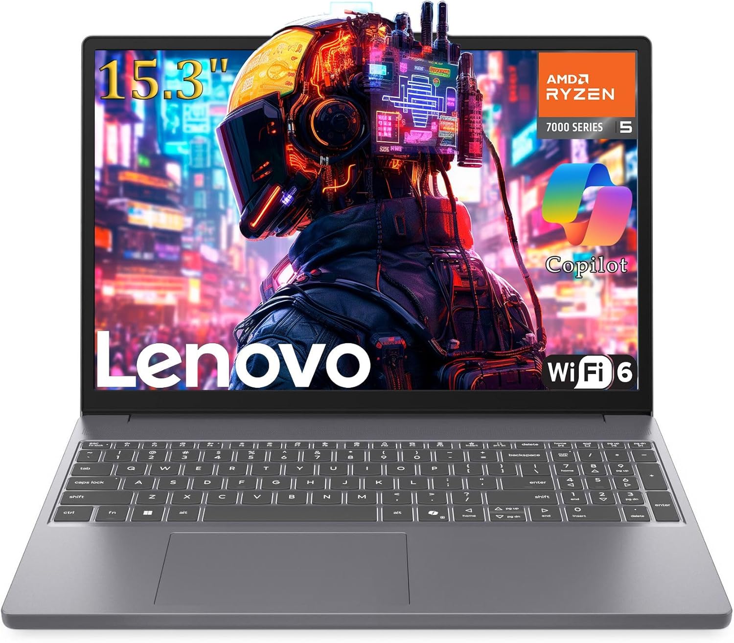 Lenovo 15" Gaming Laptop Computer, AMD Ryzen 5 7535HS 6-Core, 8GB DDR5 RAM, 256GB PCIe SSD, FHD+ Display, WiFi 6, Bluetooth 5.3, Webcam, Luna Grey, Windows 11 Home - Image 2