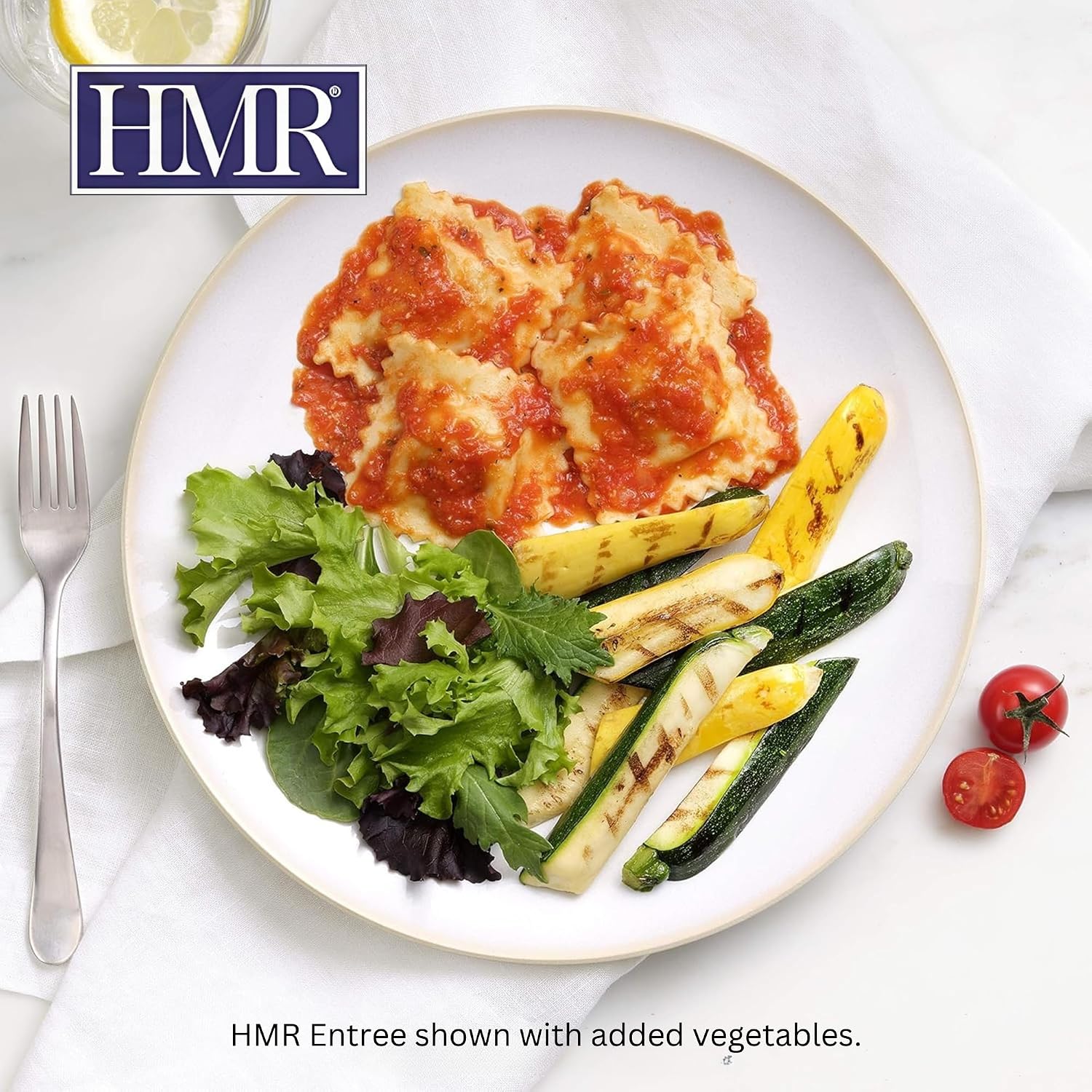 HMR Cheese and Basil Ravioli Entrée | Pre-packaged Lunch or Dinner | Ready to Eat | Vegetarian | 10g of Protein | Low Calorie Food | 8oz Serving per Meal | Pack of 6 - Image 3