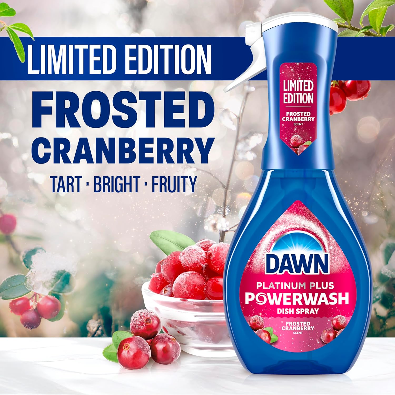 Dawn Powerwash Spray, Dish Soap, Dishwashing Liquid, Cleaning Supplies, Frosted Cranberry, 1 Starter Kit, 16 Fl Oz - Image 3