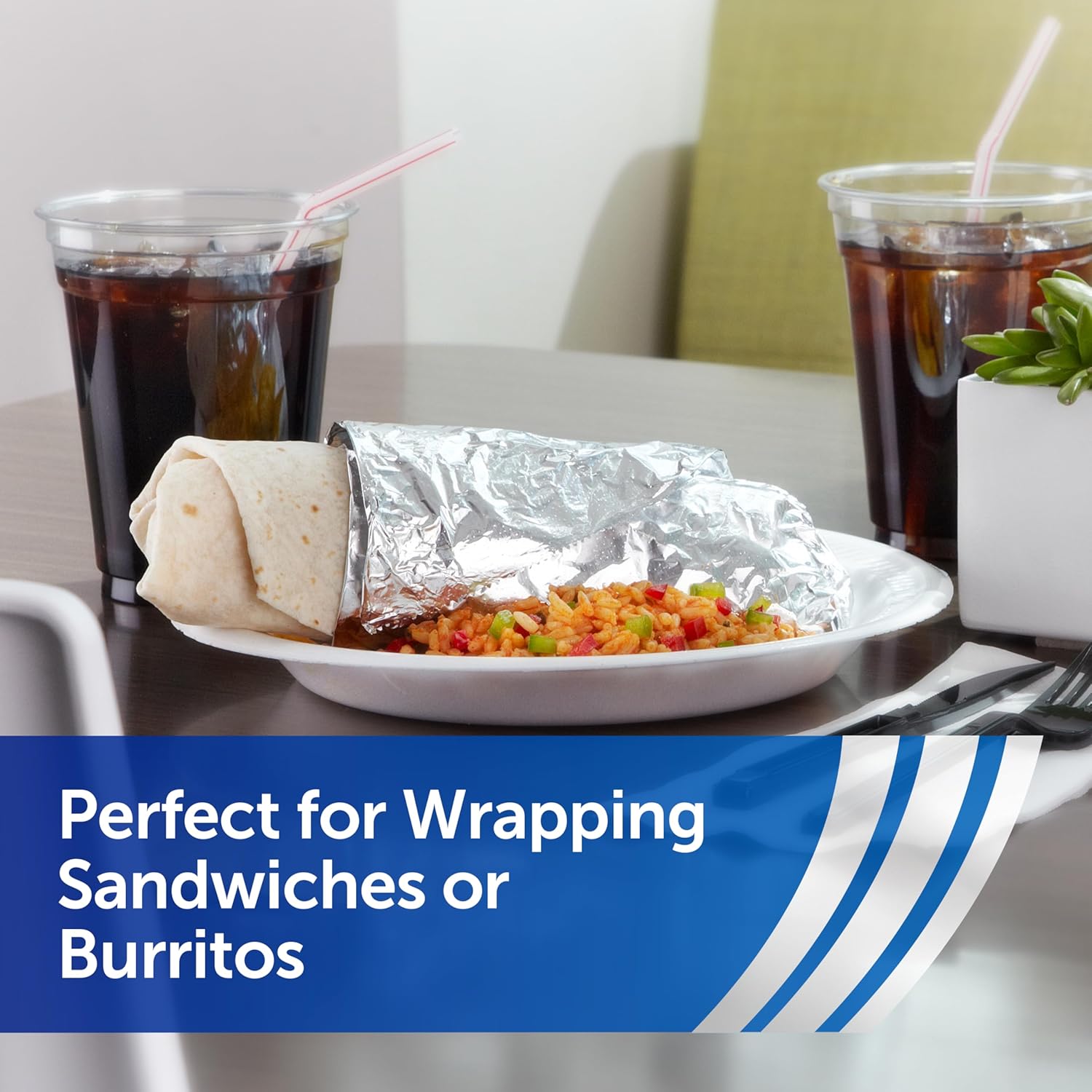 Reynolds Foodservice Pre-Cut Aluminum Foil Sheets, Great for Concessions, Catering, Cafeterias, and Restaurants, Easily Moldable Around Food, 12 x 10.75 Inches, 500 Ct. - Image 5