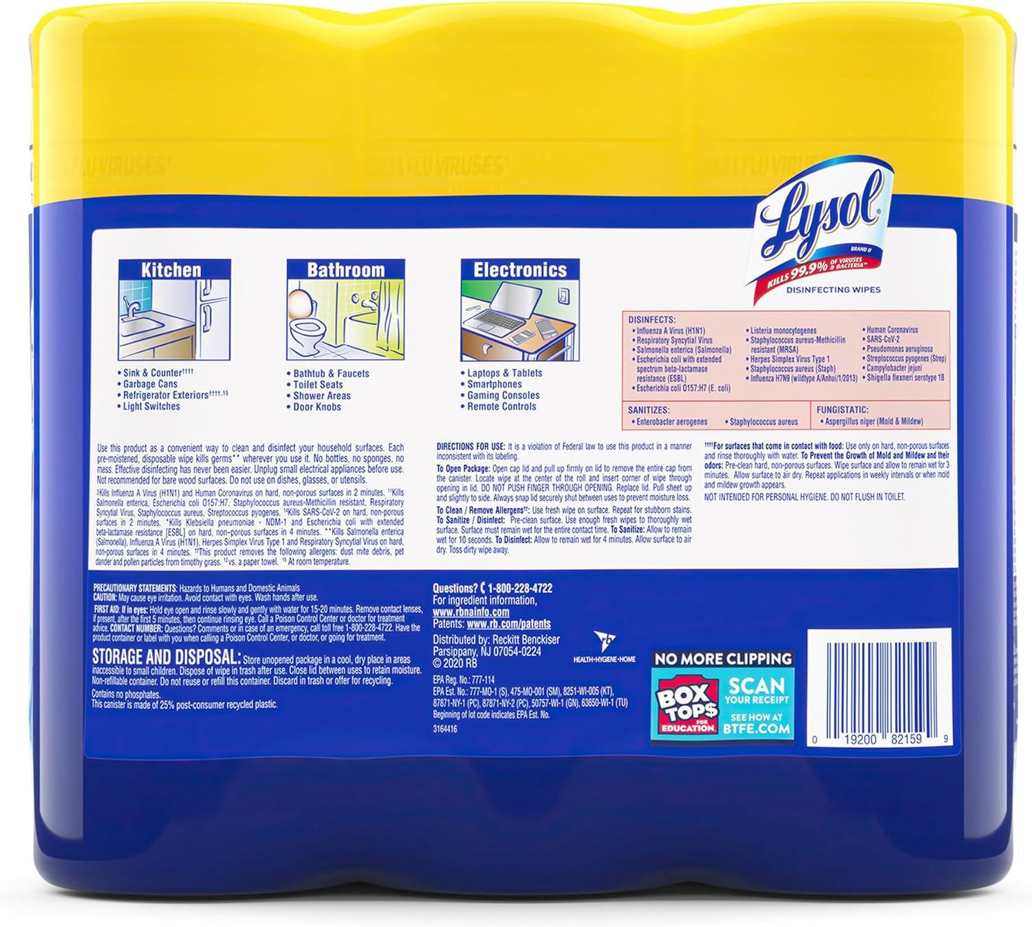 Lysol Disinfecting Wipes, Lemon & Lime Blossom, 105 Wipes (3 Packs of 35 Wipes) - Image 3