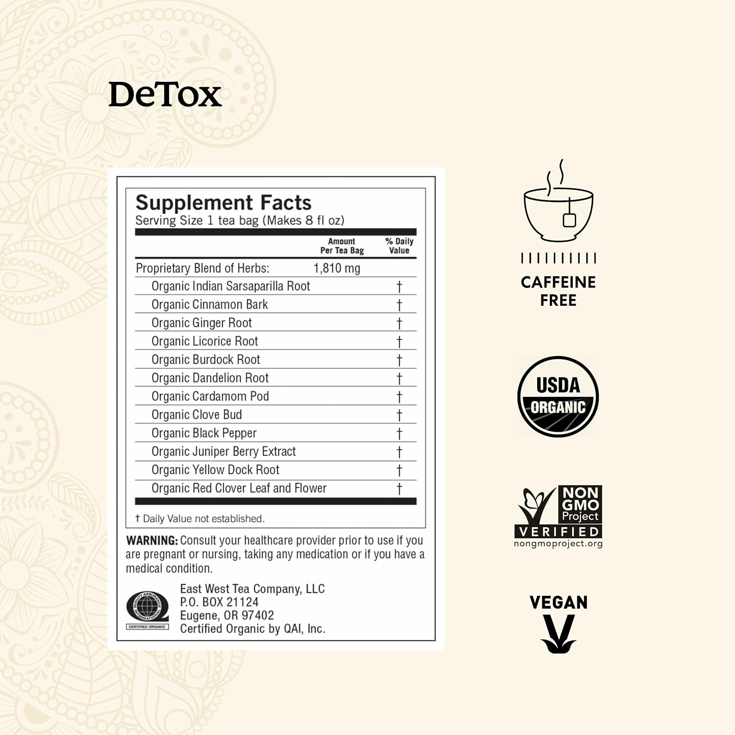 Yogi Tea DeTox Tea - 16 Tea Bags per Pack (6 Packs) - Organic Detox Tea for Digestive & Circulation Support - Includes Burdock, Dandelion, Ginger Root, Black Pepper, Cardamom & Juniper Berry - Image 3
