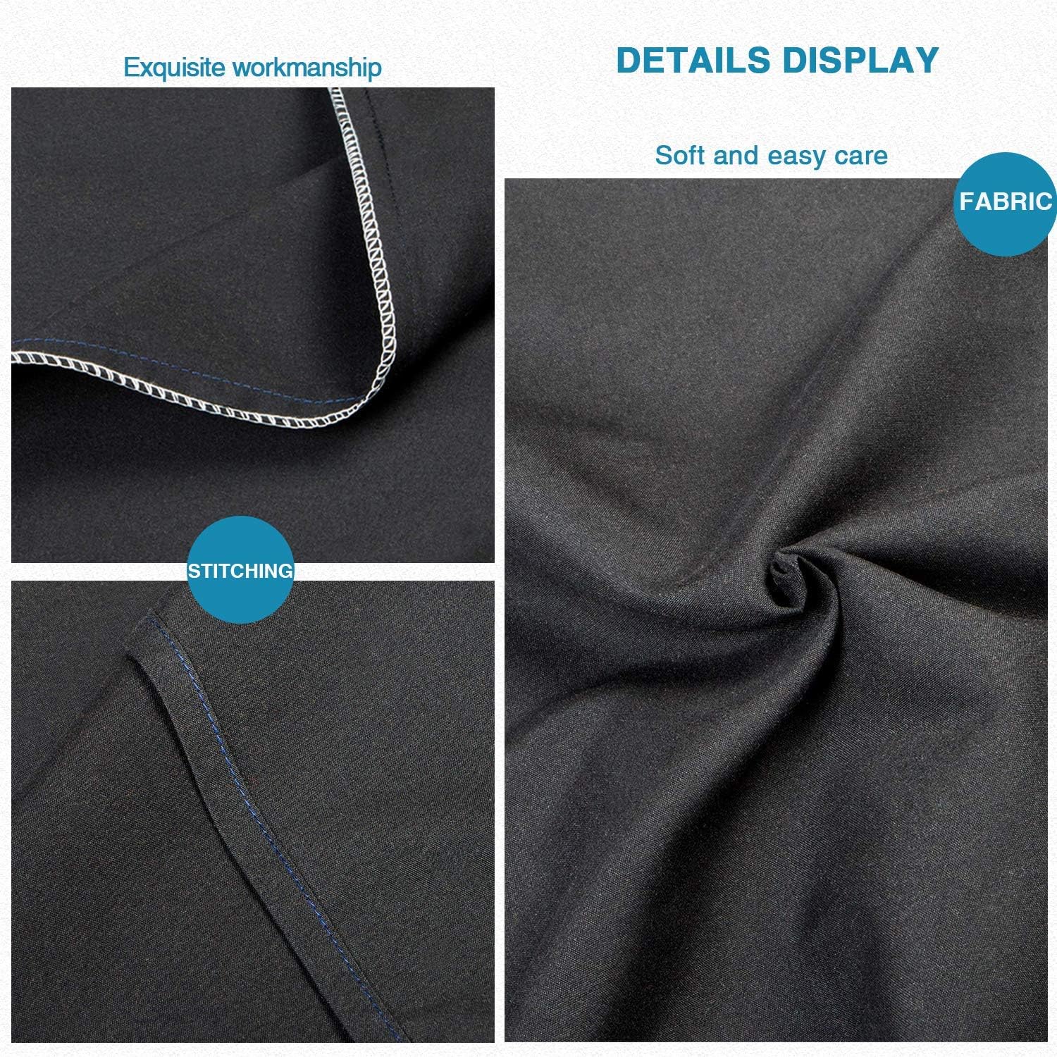 FLXXIE Pillow Cases Queen, Soft Microfiber Pillow Covers with Envelope Closure, Wrinkle Resistant Pillowcases, 2 Piece Set, 20x30, Black - Image 2