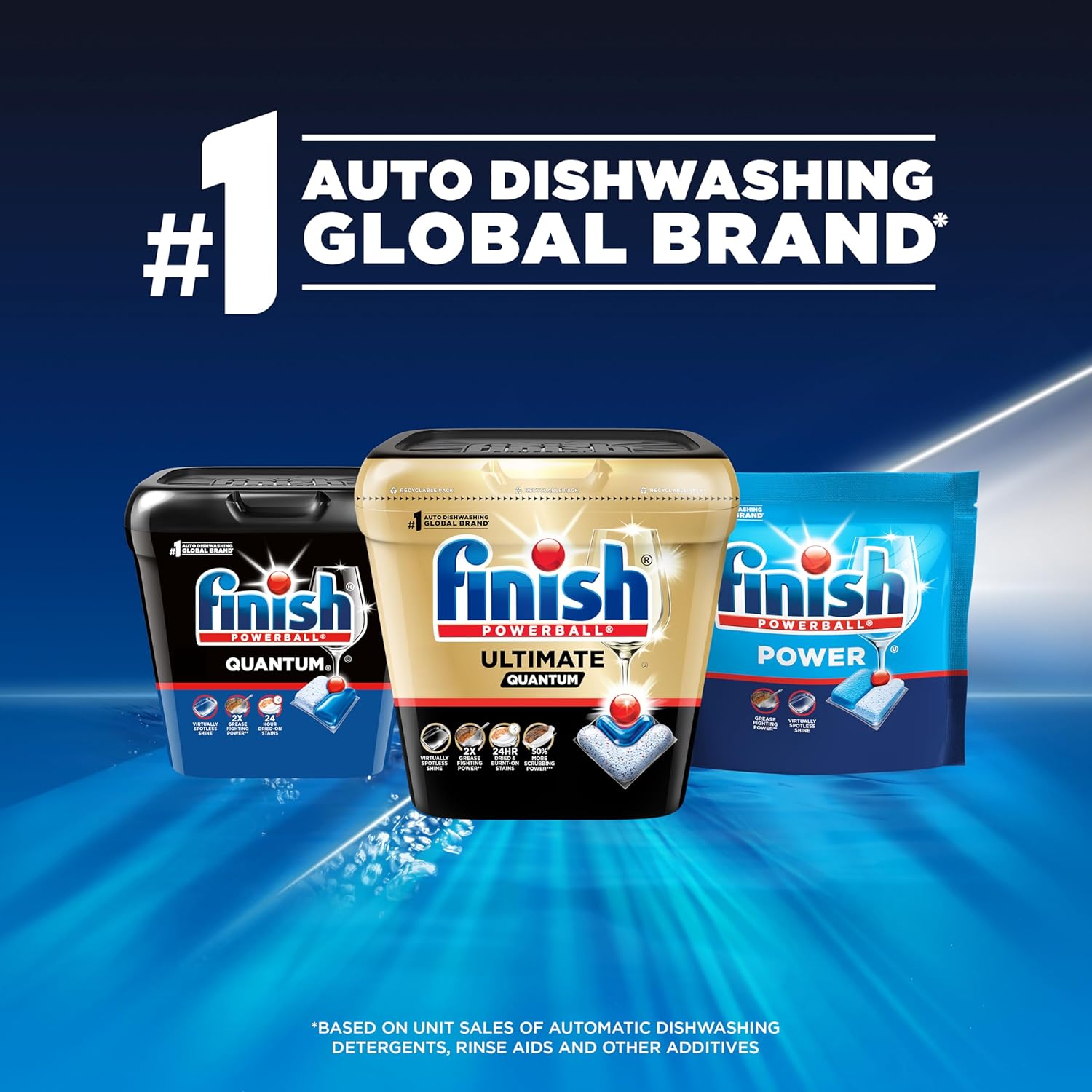 Finish Quantum Dishwasher Pods, No Pre-Rinse Dishwasher Detergent Soap Removes 24HR Dried-On Stain and Grease, Leaving a Virtually Spotless Shine, 100 Count - Image 8