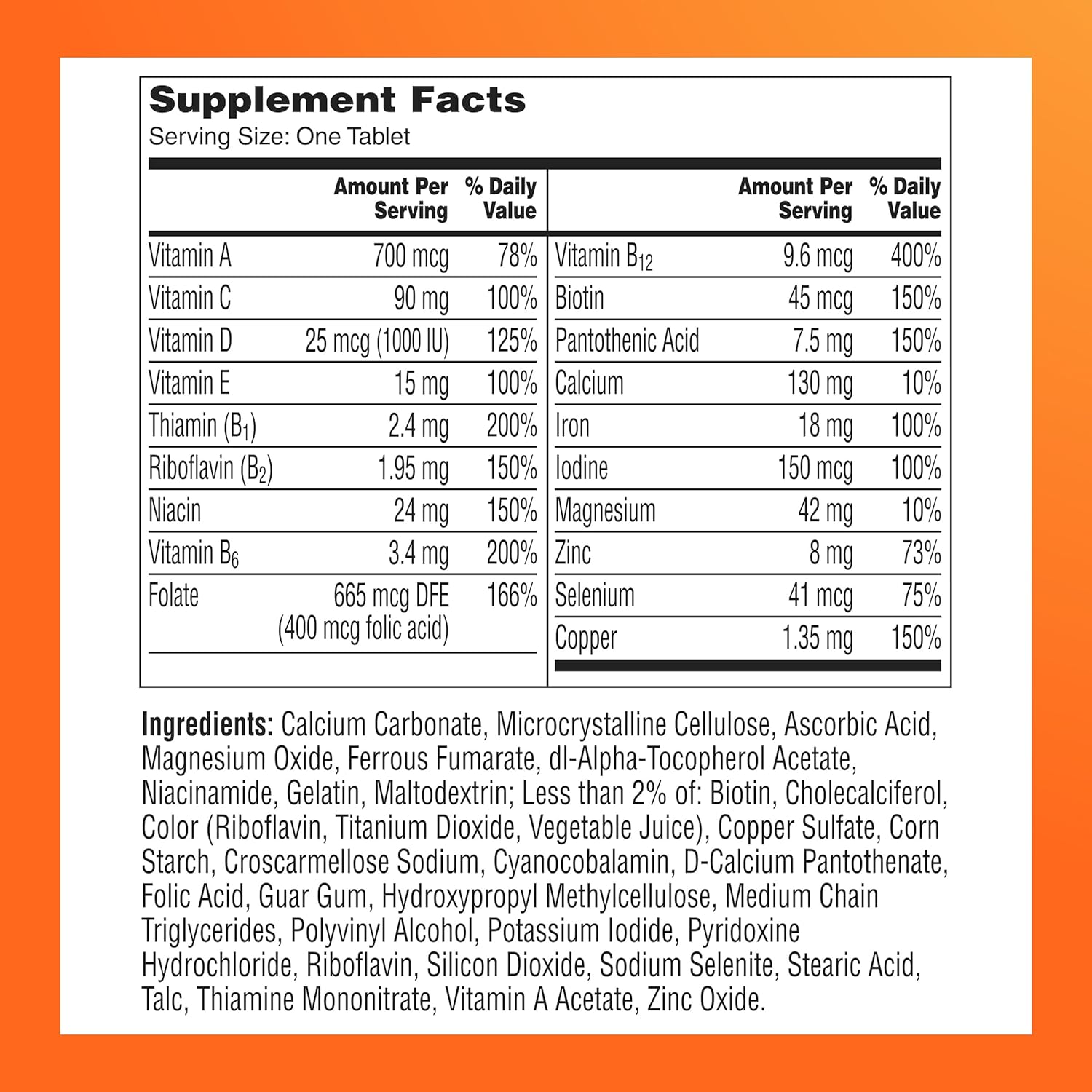 One A Day Multivitamin for Women- Daily Vitamins for Woman with Biotin, Calcium, Folic Acid, Iron & Zinc, Complete Women’s Vitamins, 200 Ct (Packaging May Vary) - Image 7