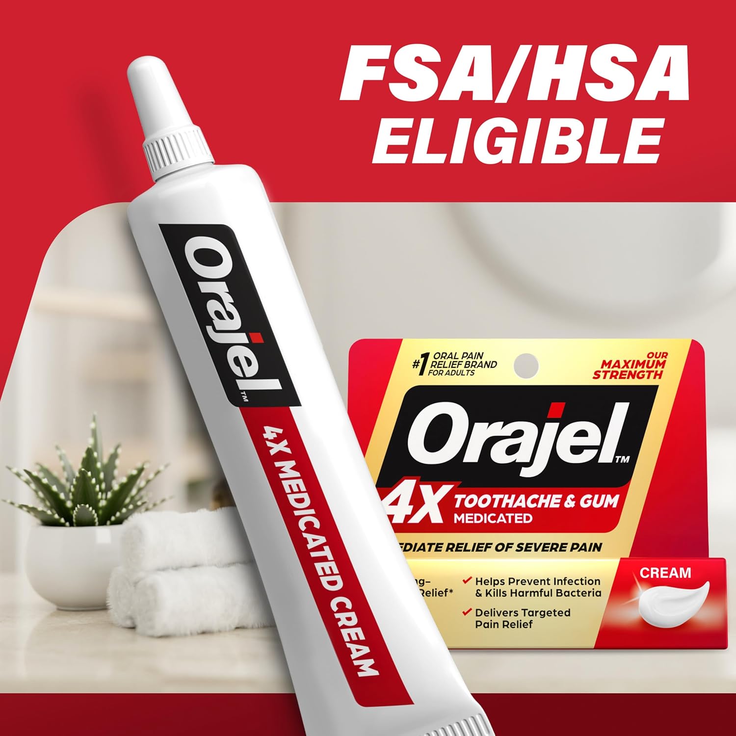 Orajel 4X for Toothache & Gum Pain: Severe Cream Tube 0.33oz- From Oral Pain Relief Brand - Image 10