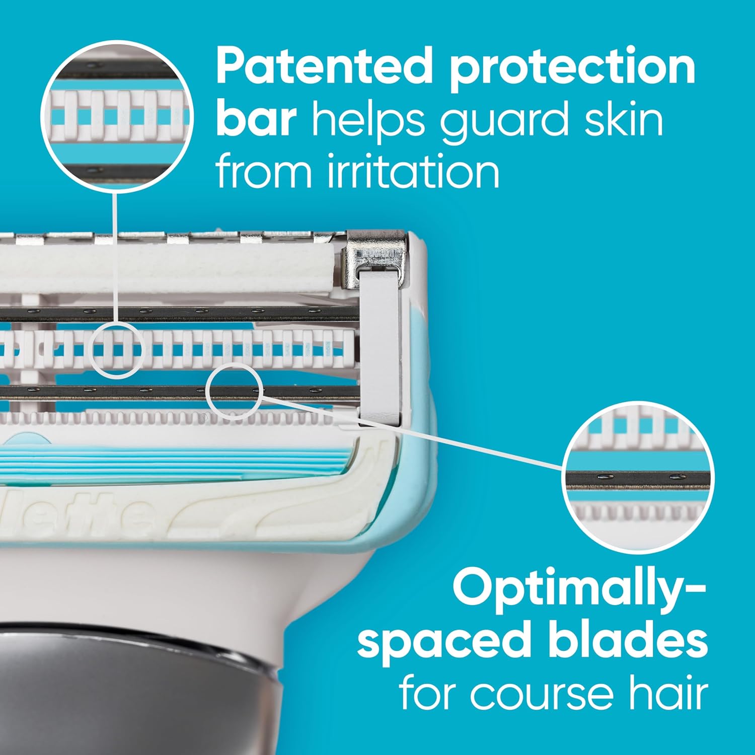 Gillette Venus for Pubic Hair and Skin Shaving Set, Women’s Razor, 1 Handle + 2 Blade Refills + 2-in-1 Cleanser - Image 4