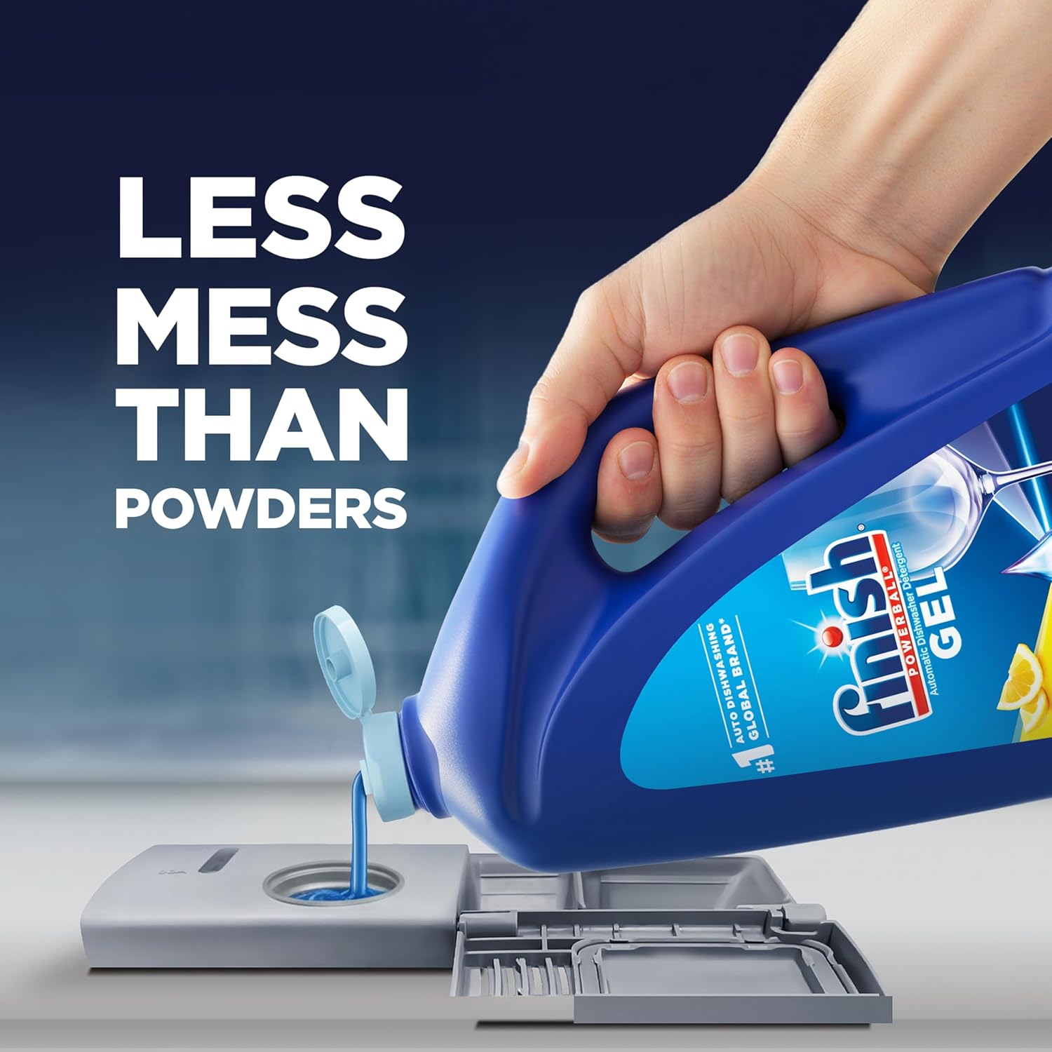 Finish Gel Liquid Dishwasher Detergent, Advanced Deep Cleaning Power Dish Soap, Fights Tough Stains, Dishwasher Soap, Plastic-Free & Septic Safe Dish Detergent, Lemon Scent, 75oz - Image 6