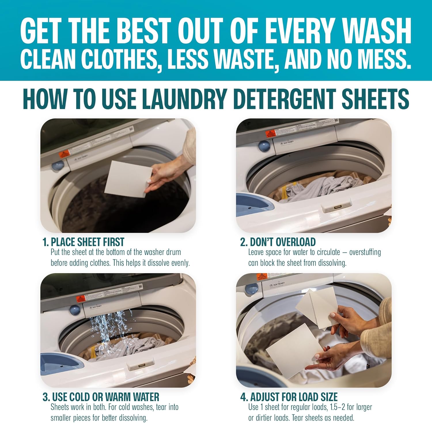 Sudstainables Laundry Detergent Sheets 200 Loads – Dissolvable Laundry Sheet for Washing Machines, Compact Alternative to Liquid & Powder Detergent, Travel-Friendly Soap | Fresh Linen - Image 7