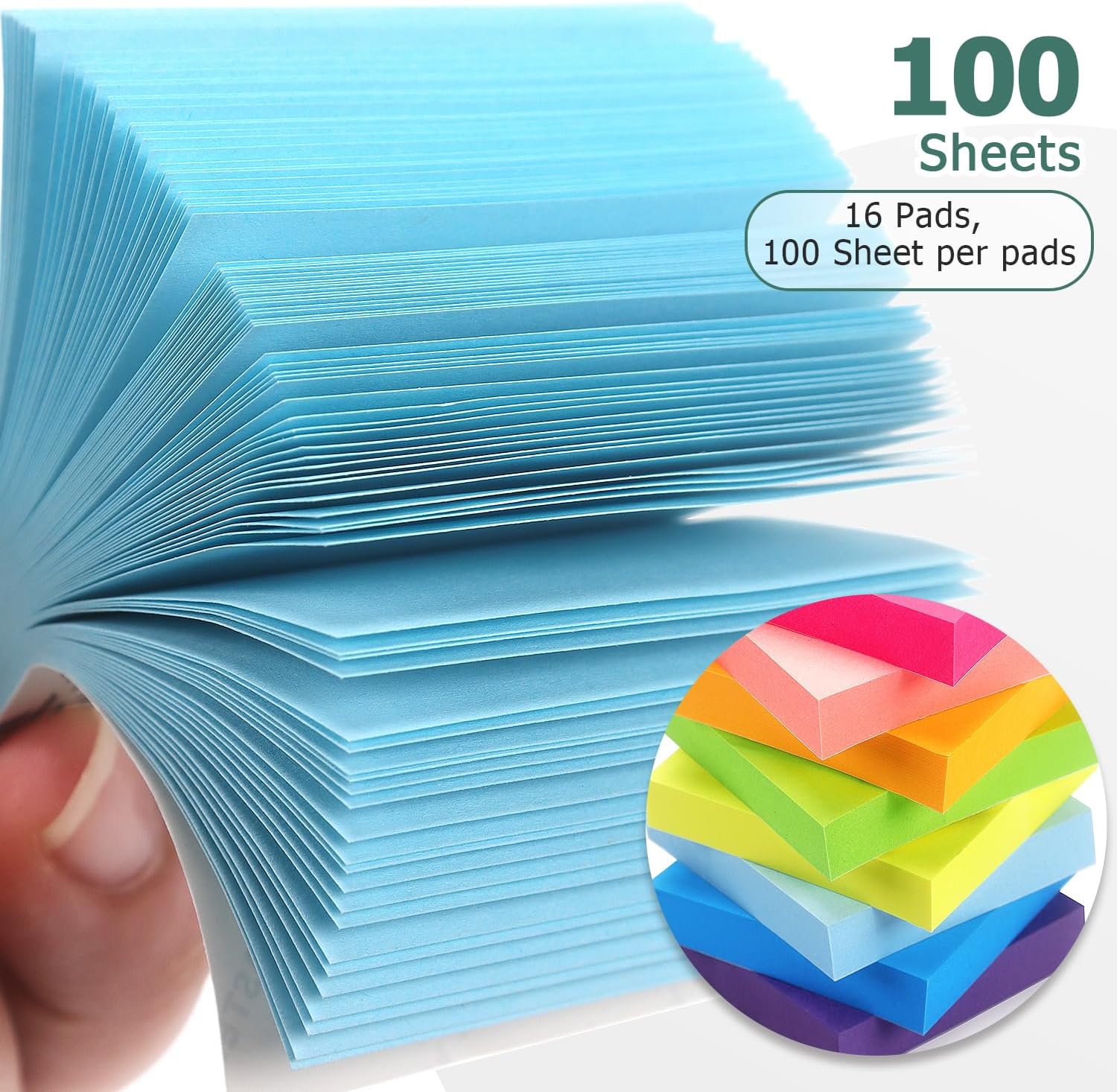 Eastern Wolf Sticky Notes 2x2 Self-Stick Notes 8 Bright Multi Colors Sticky Notes 16 Pads 100 Sheet/Pad - Image 5