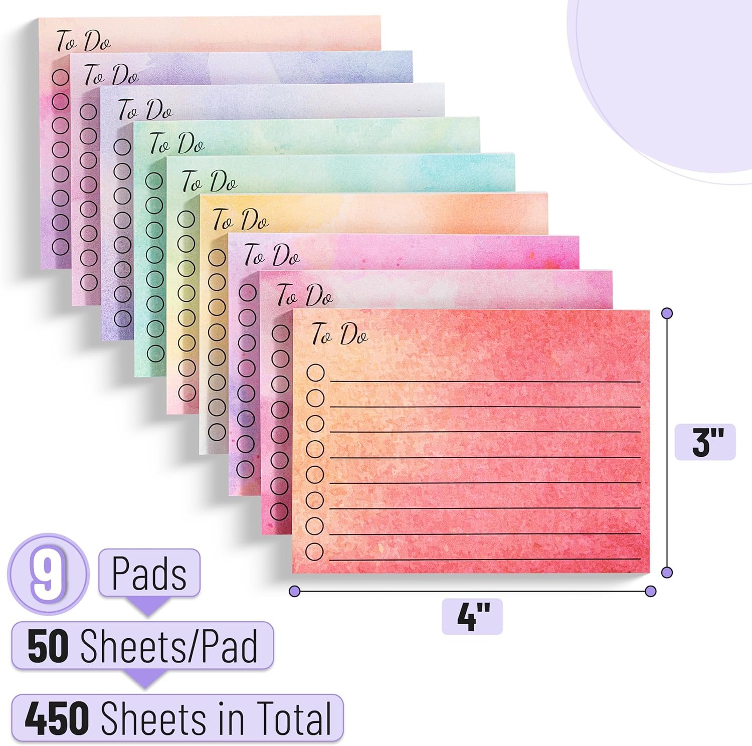 Mr. Pen- to Do List Sticky Notes, 3"x4", 9 Pads, 450 Sheets, Lined Checklist Sticky Pads with Smooth Writing, Easy Peel-Off, Thick Paper for Planning, Office, School & Daily Tasks - Image 3