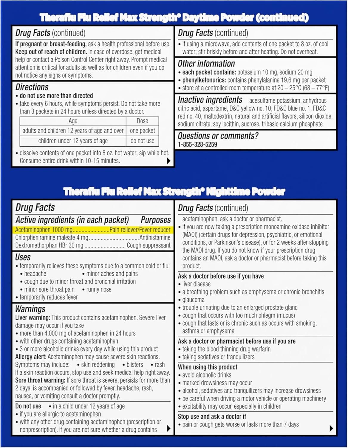 Theraflu Max Strength Daytime Flu Symptom Relief - 6 Ct Plus Max Strength Nighttime Flu Medicine for Flu Symptom Relief - 6 Ct Combo, 12 Count (Pack of 1) - Image 8
