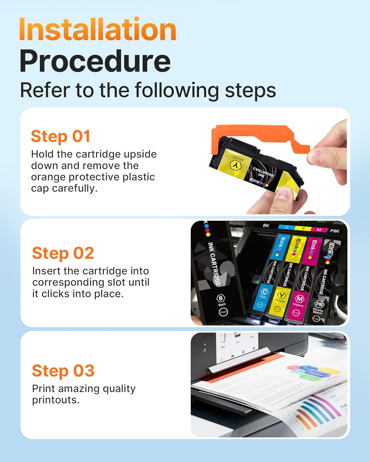 E-Z Ink Remanufactured Ink Cartridge Replacement for 410XL Ink Cartridges Combo Pack for Epson Printer Expression XP-7100 XP-830 XP-640 XP-630 XP-530 XP-635 (5 Pack, Black Cyan Magenta Yellow PBK) - Image 6