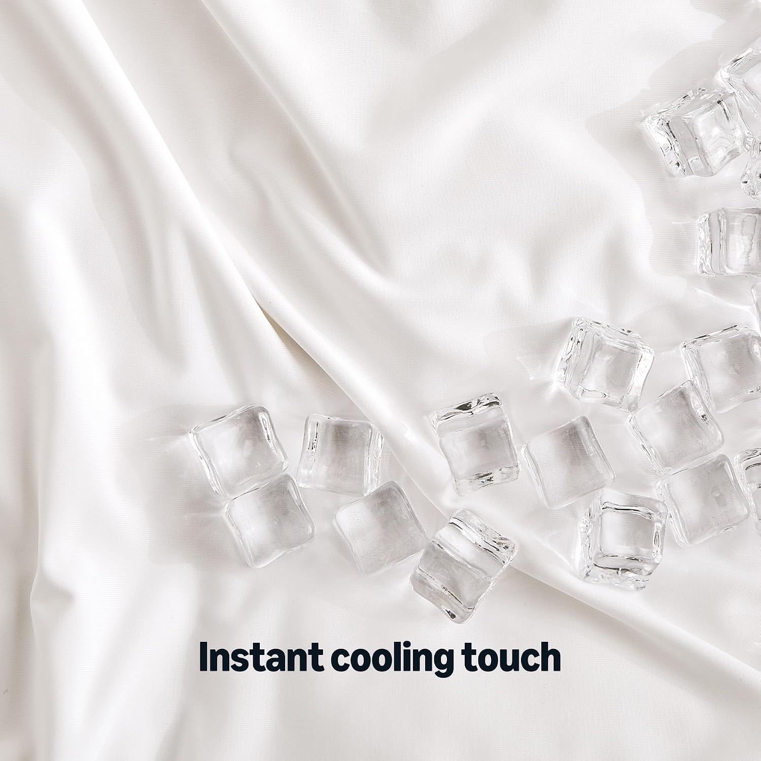 Amazon Basics Cooling Pillow Cases for Hot Sleepers, Soft Pillow Covers, Silky Smooth on Hair and Skin, High Elastic and Envelope Closure for Snug Fit, 20" x 30", Queen, White, Pack of 1 - Image 4