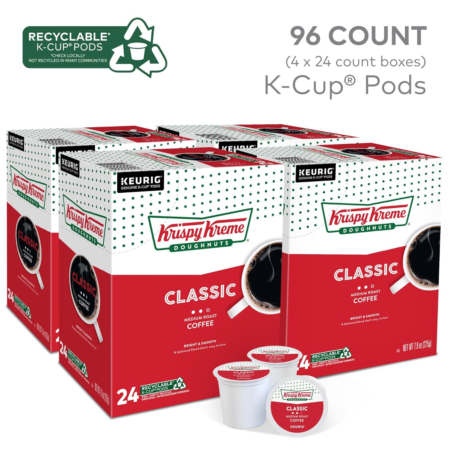 Krispy Kreme Classic Coffee, Keurig Single Serve K-Cup Pods, Medium Roast, 96 Count - Image 3