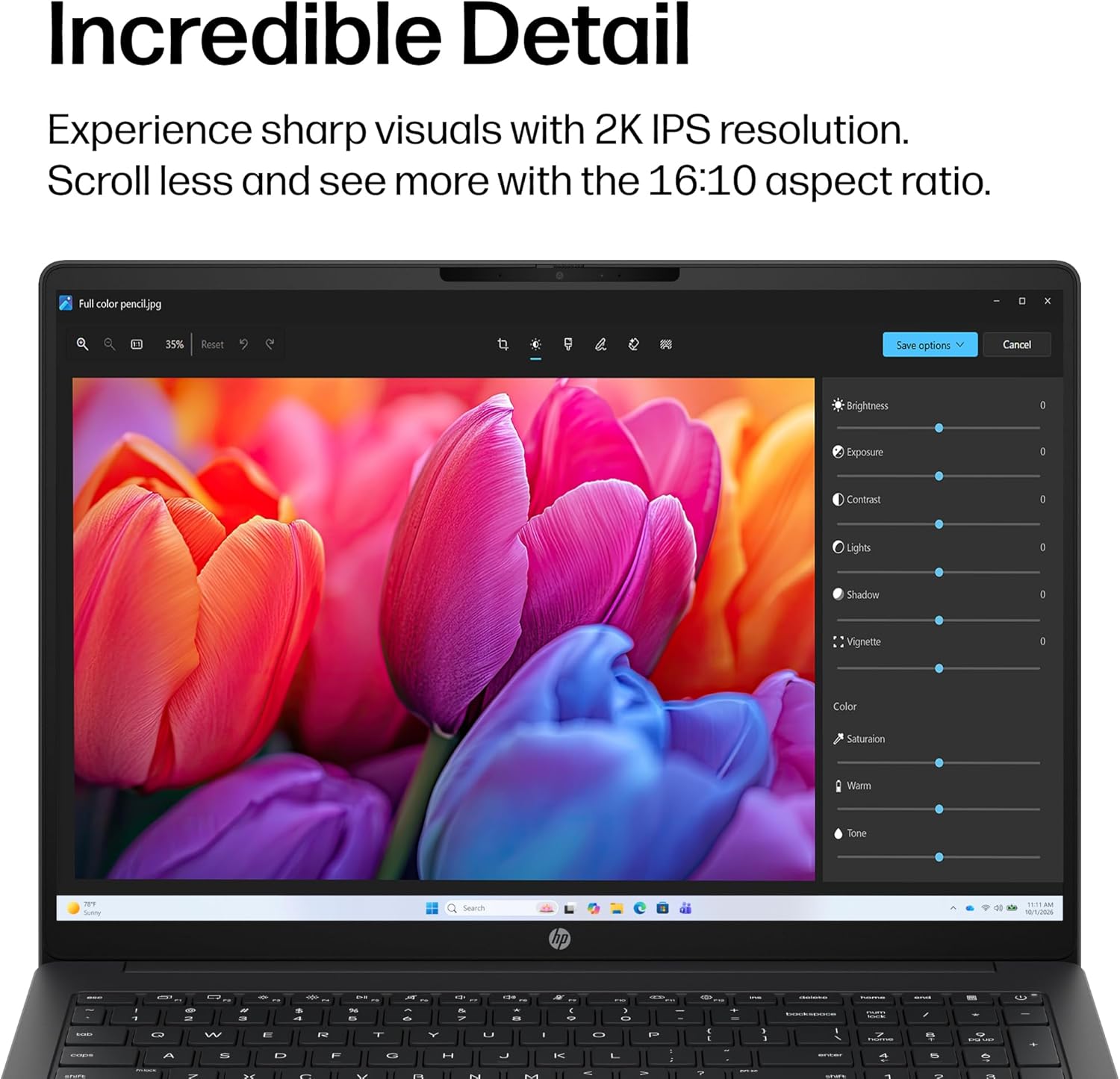 HP OmniBook 3 16 inch Laptop PC, 2K Touchscreen, AMD Ryzen 3 30, 8 GB RAM, 256 GB SSD, AMD Radeon 610M GPU, Windows 11 Home, Mica Silver, 16-by0199nr - Image 4