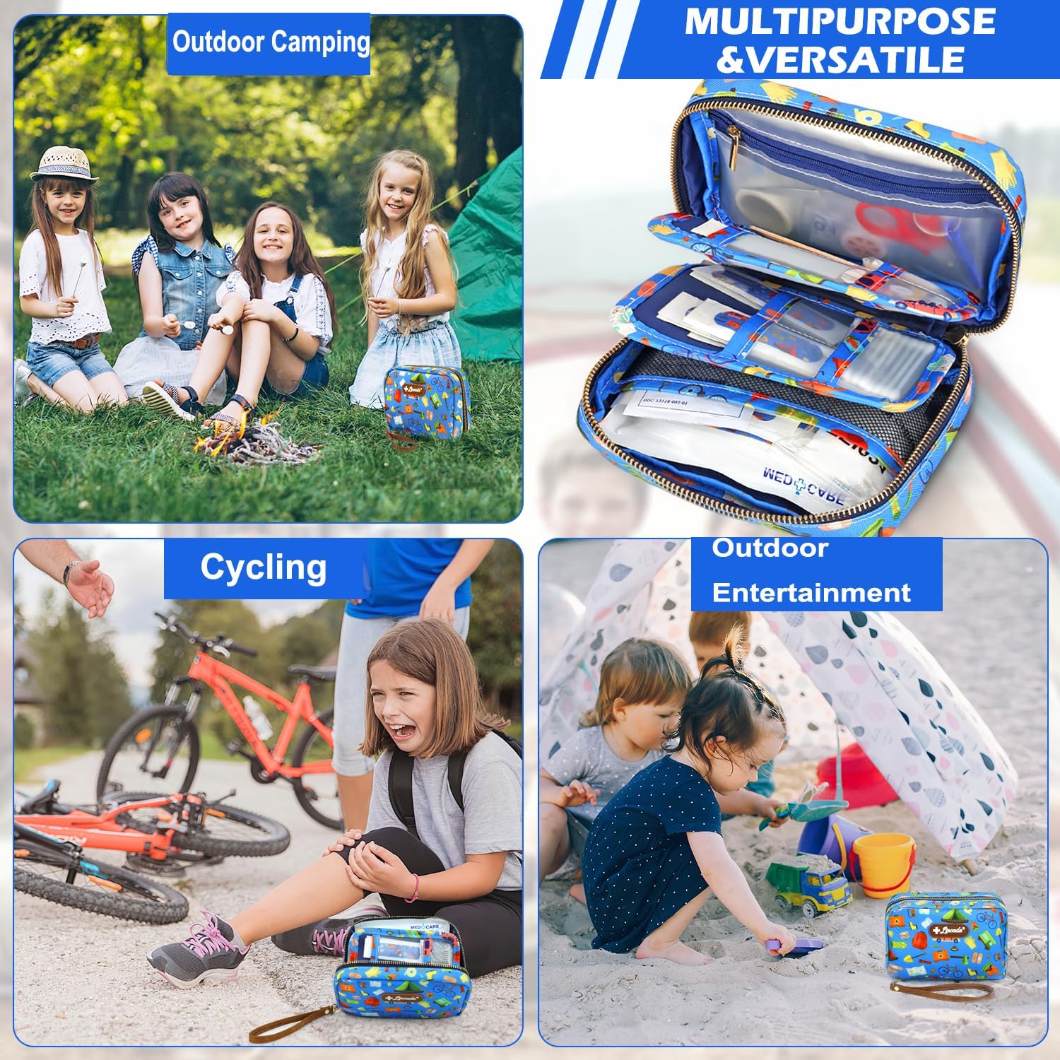 Portable Travel First Aid Kit for Kids and Adults, 143 Pieces All-Purpose Emergency First Aid Kit for Home, Car, Diaper Bag, Survival, Camping, Hiking, and More - Image 4