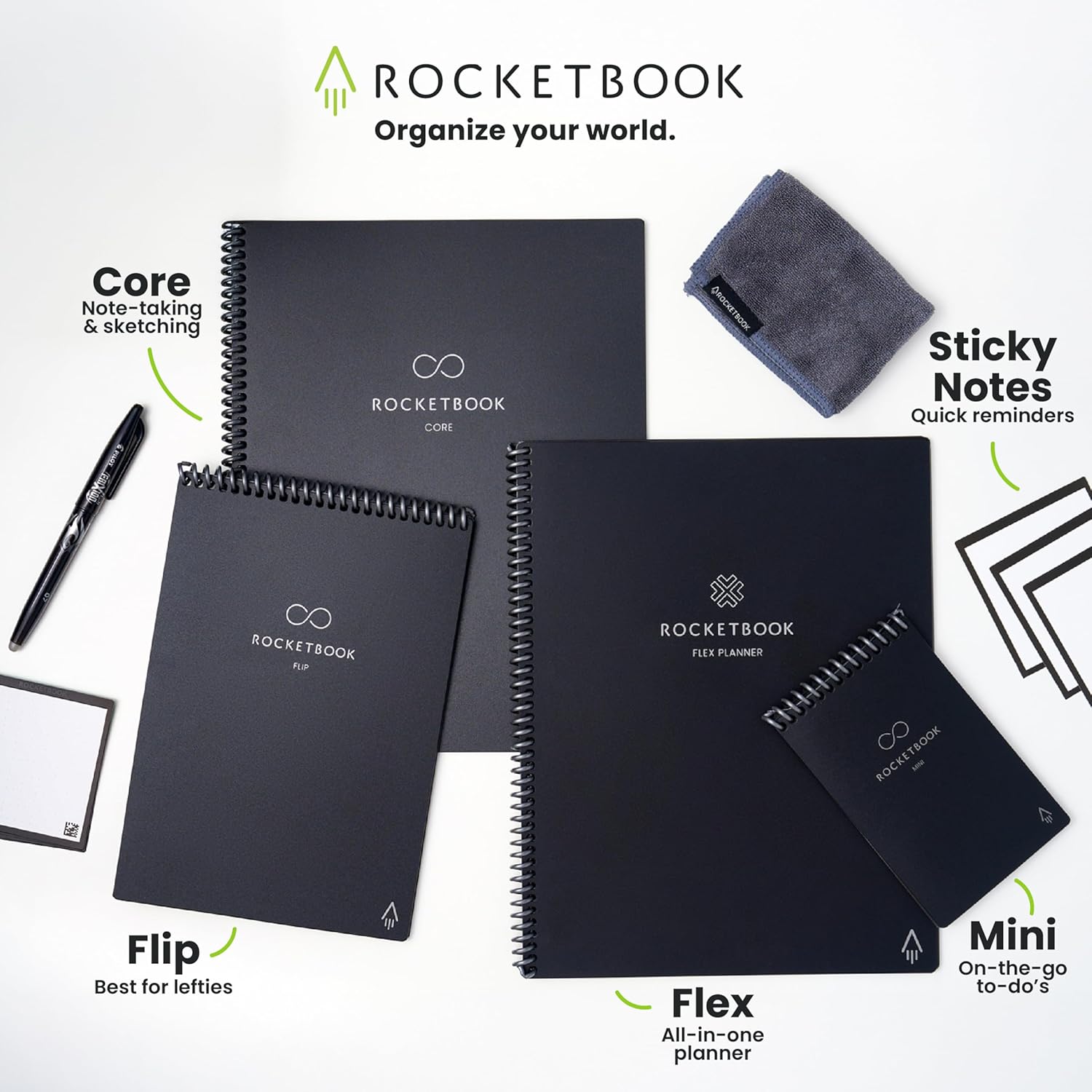 Rocketbook Core Reusable Smart Notebook, Lined Pages For School, Work and Creative Projects, Letter Size 8.5x11, Blue - Premium - Image 8