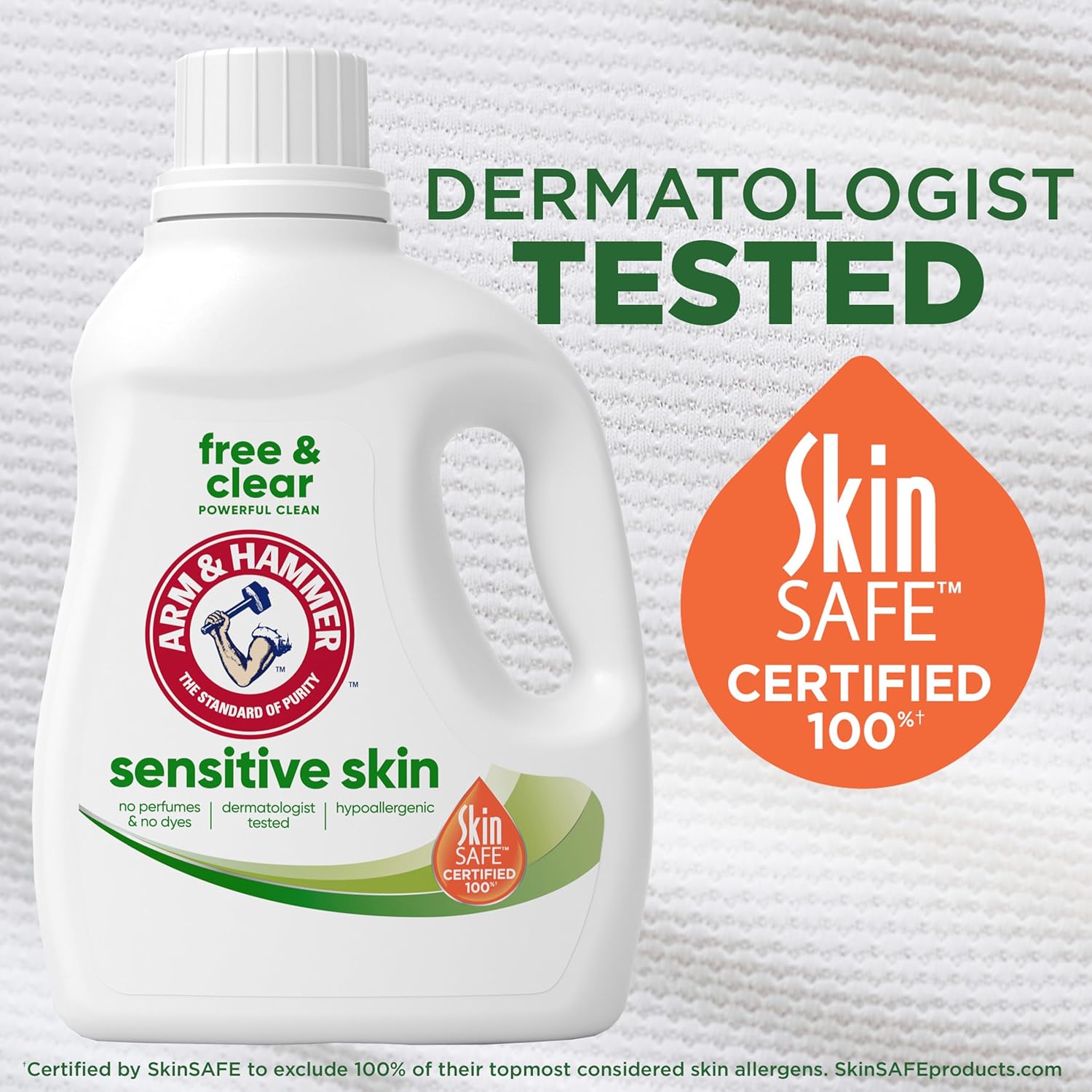 ARM & HAMMER Sensitive Skin Free Clear, 170 Loads Liquid Laundry Detergent, 170 Fl oz - Image 6