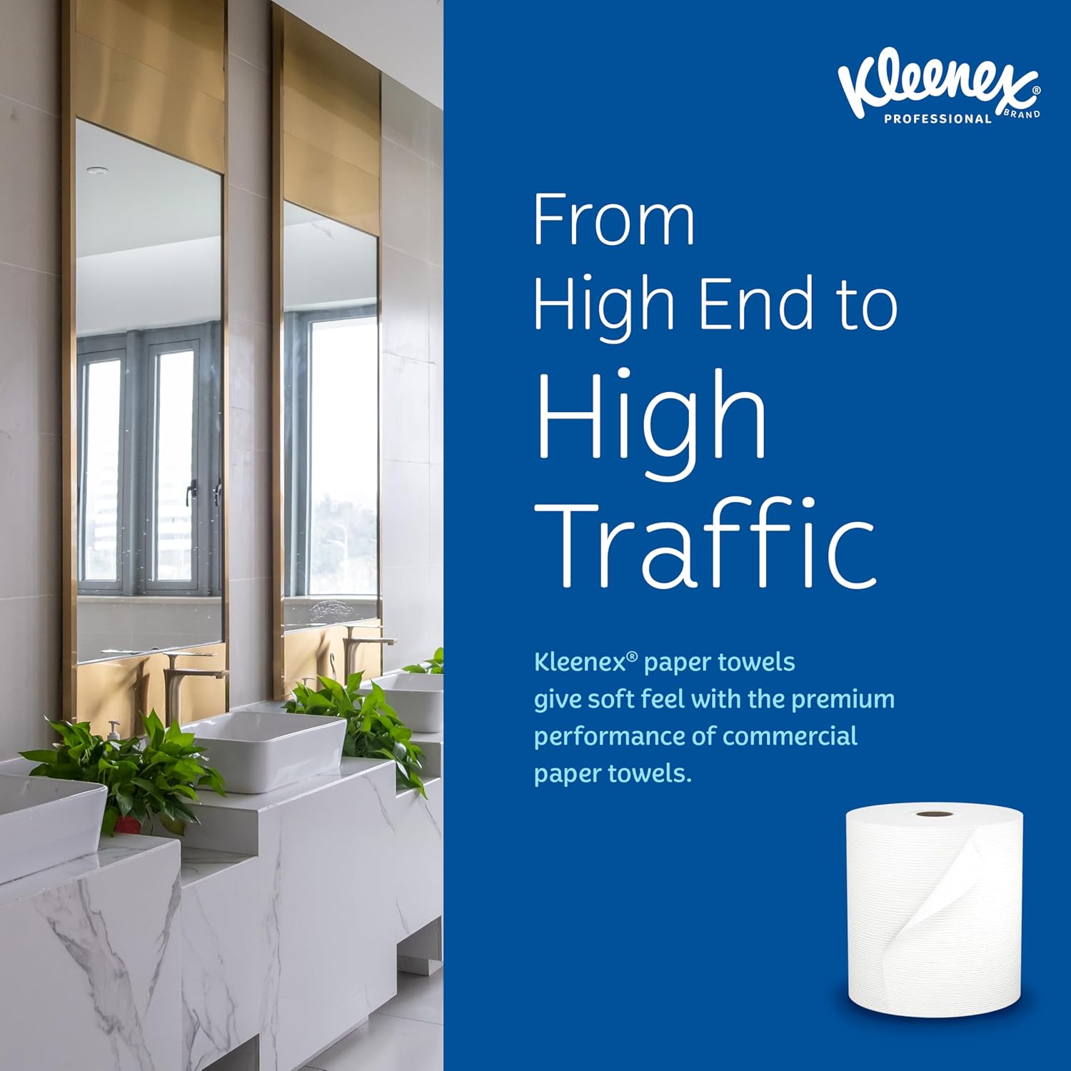 Kleenex® Universal Hard Roll Paper Towels, Bulk (50606), Hardwound 1.75" Core, Premium Absorbency Pockets™, White, (600'/Roll, 6 Rolls/Case, 3,600'/Case) - Image 9