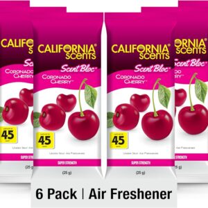California Scents Power Bloc Car Air Freshener, Coronado Cherry Scent, 6 Pack