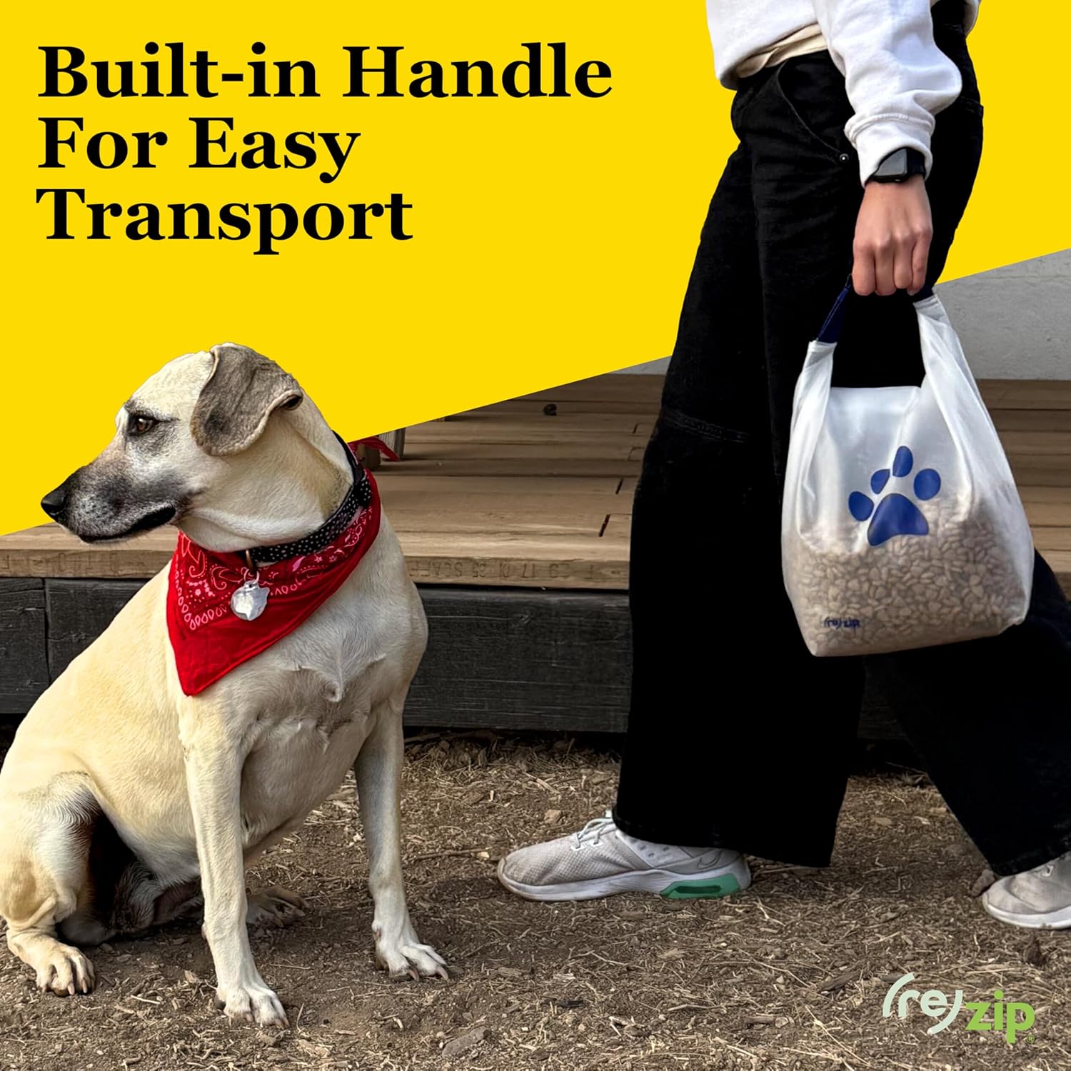 (re)zip Roll Top Pet Food Storage Bag (14-Cup) | BPA-Free, Food Grade, Pet Safe, Travel-Friendly | Keeps Kibble Fresh for Camping, Dog Boarding, Weekend Getaways | Machine Washable | Cobalt Blue - Image 7