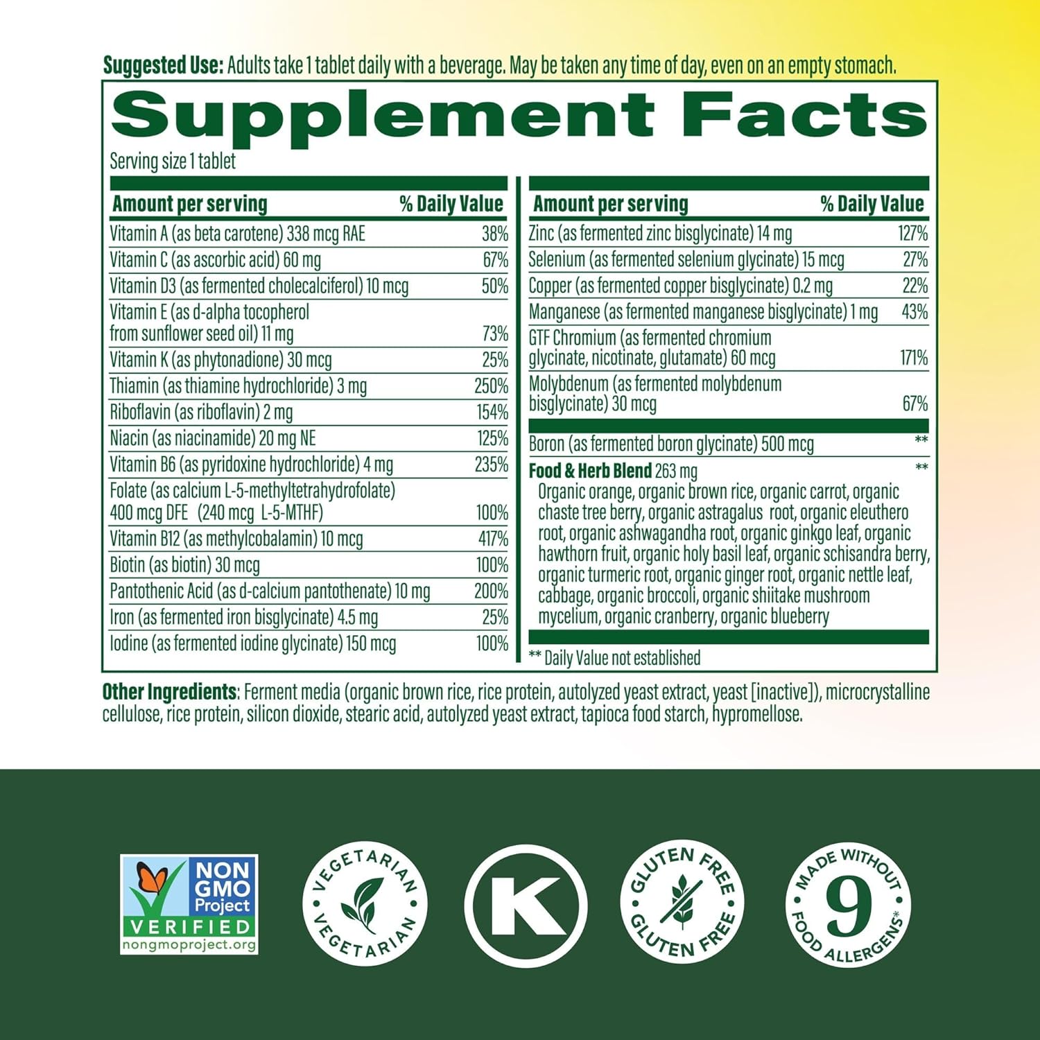 MegaFood, Women Over 40 One Daily, Daily Multivitamin and Mineral Dietary Supplement with Vitamins C, D, Folate, Biotin and Iron, Non-GMO, Vegetarian, 90 tablets (90 servings) - Image 4