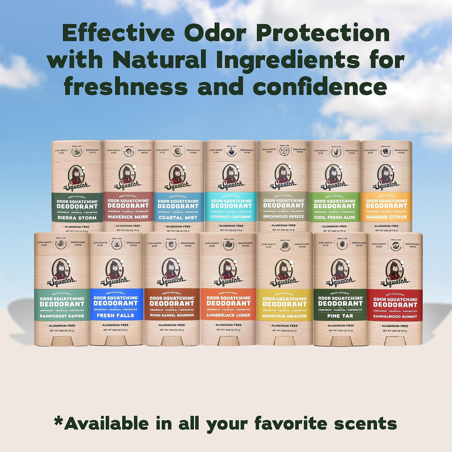 Dr. Squatch Natural Men’s Deodorant – Aluminum Free Natural Deodorant Men with Charcoal & Postbiotics for 72-Hour Odor Protection – Maverick Musk + Wood Barrel Bourbon, 2.65oz Stick (2-Pack) - Image 9