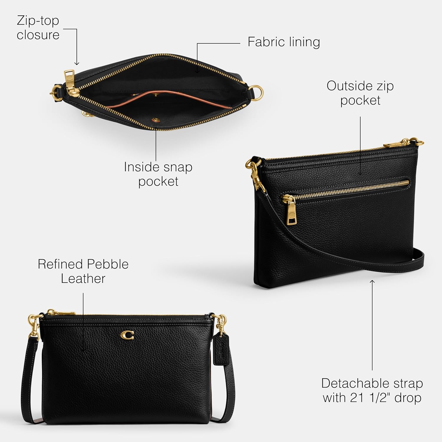Coach Women's Legacy Zip Top Crossbody Bag - Image 4