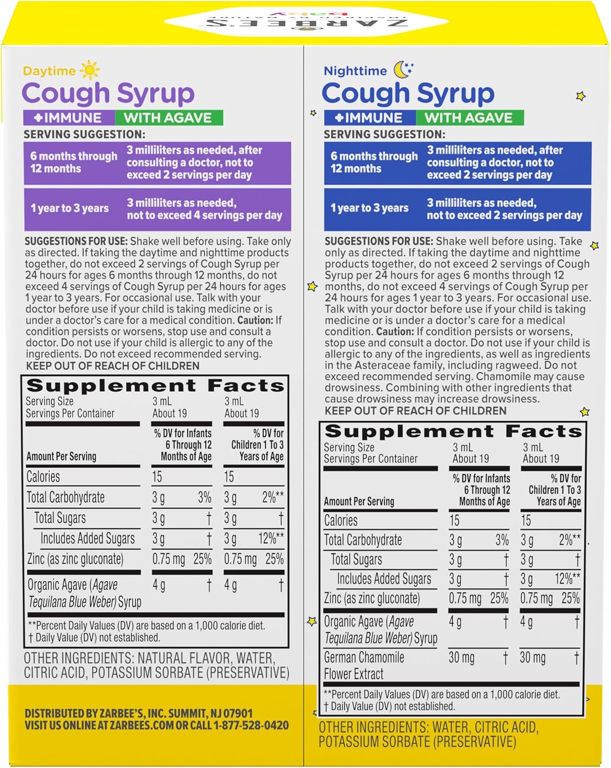 Zarbee’s Baby Daytime and Nighttime Cough Syrup + Immune Value Pack, Natural Grape Flavor, Organic Agave, No Drugs, Alcohol, Gluten, Babies 6 Months and Up, 2X 4 Fl. Oz. Bottles - Image 10