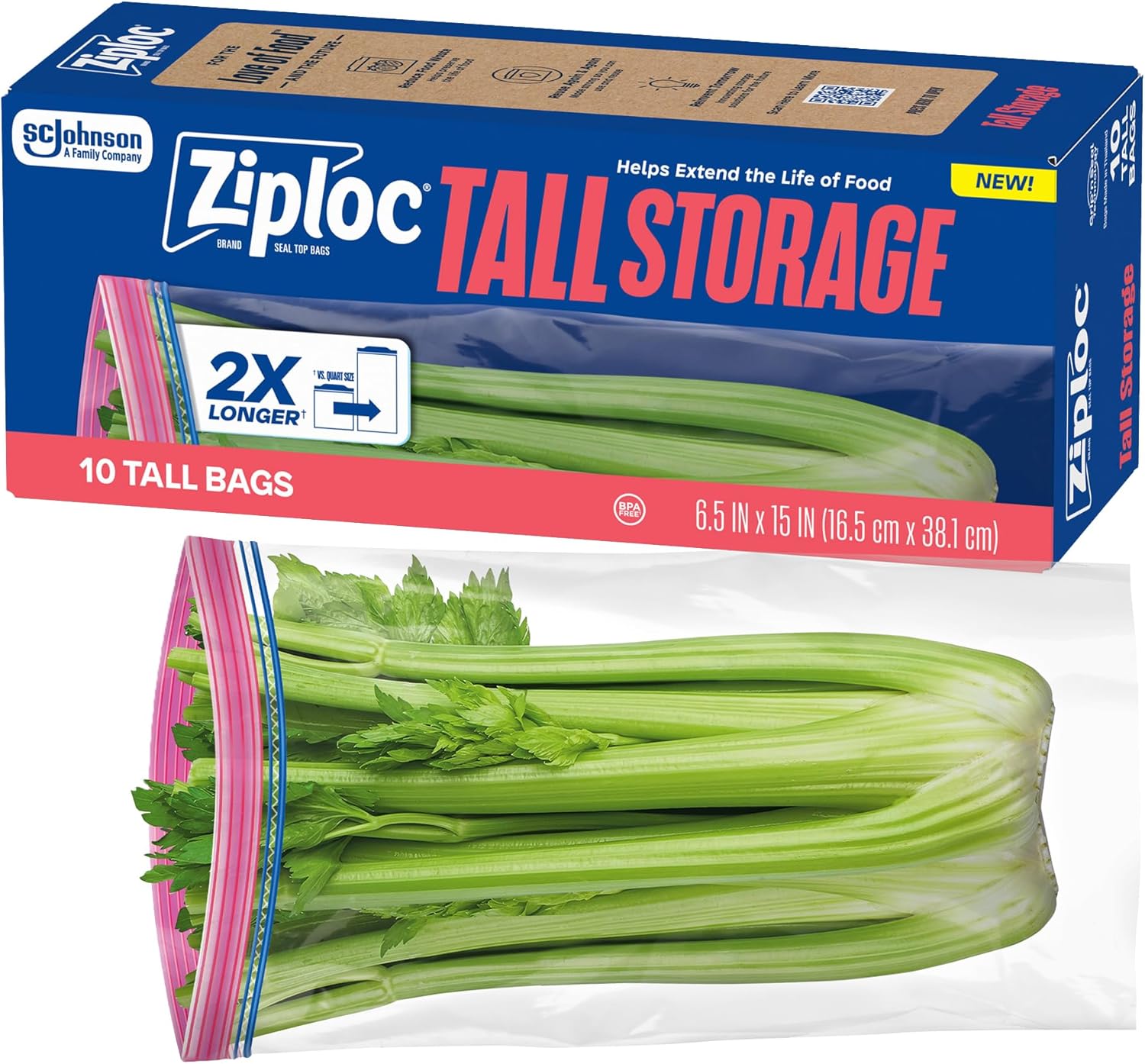 Ziploc Tall Food Storage Bags, 10 Count - Image 2