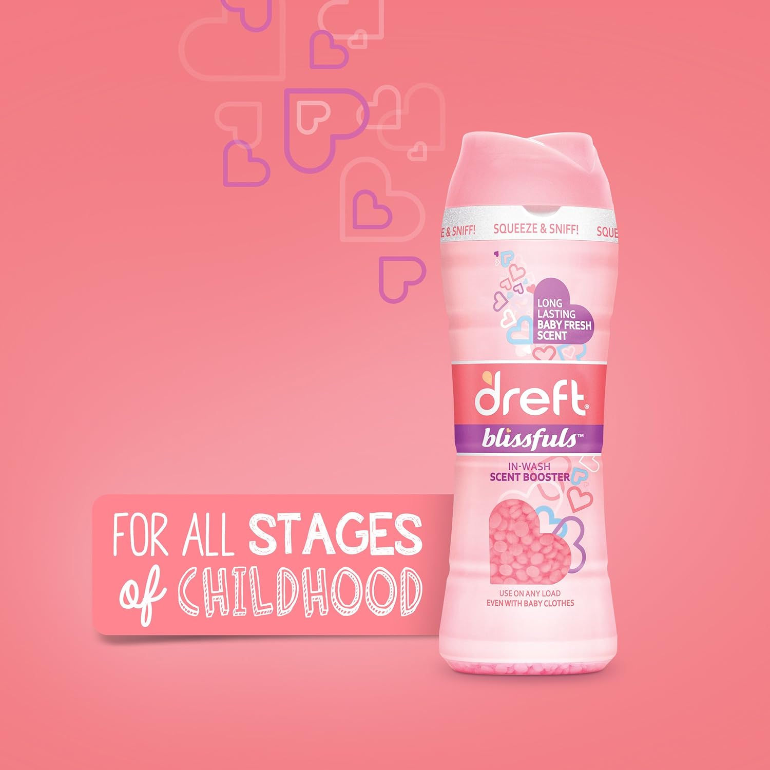 Dreft Blissfuls In-Wash Laundry Scent Booster Beads, Baby Fresh Scent, 24 oz - Image 5