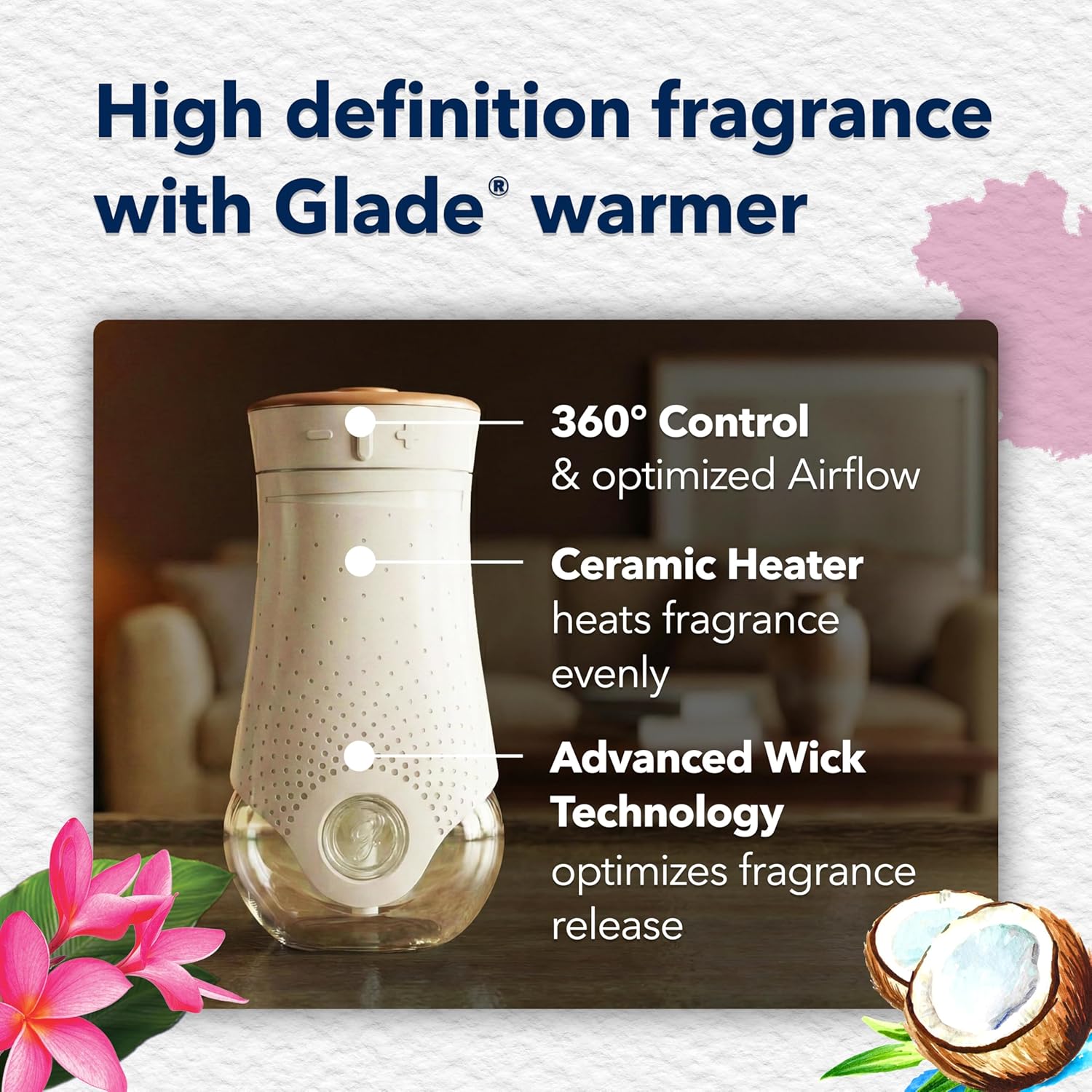 Glade PlugIns Refills Air Freshener, Scented and Essential Oils for Home and Bathroom, Exotic Tropical Blossoms, 1.34 Fl Oz, 2 Count - Image 7