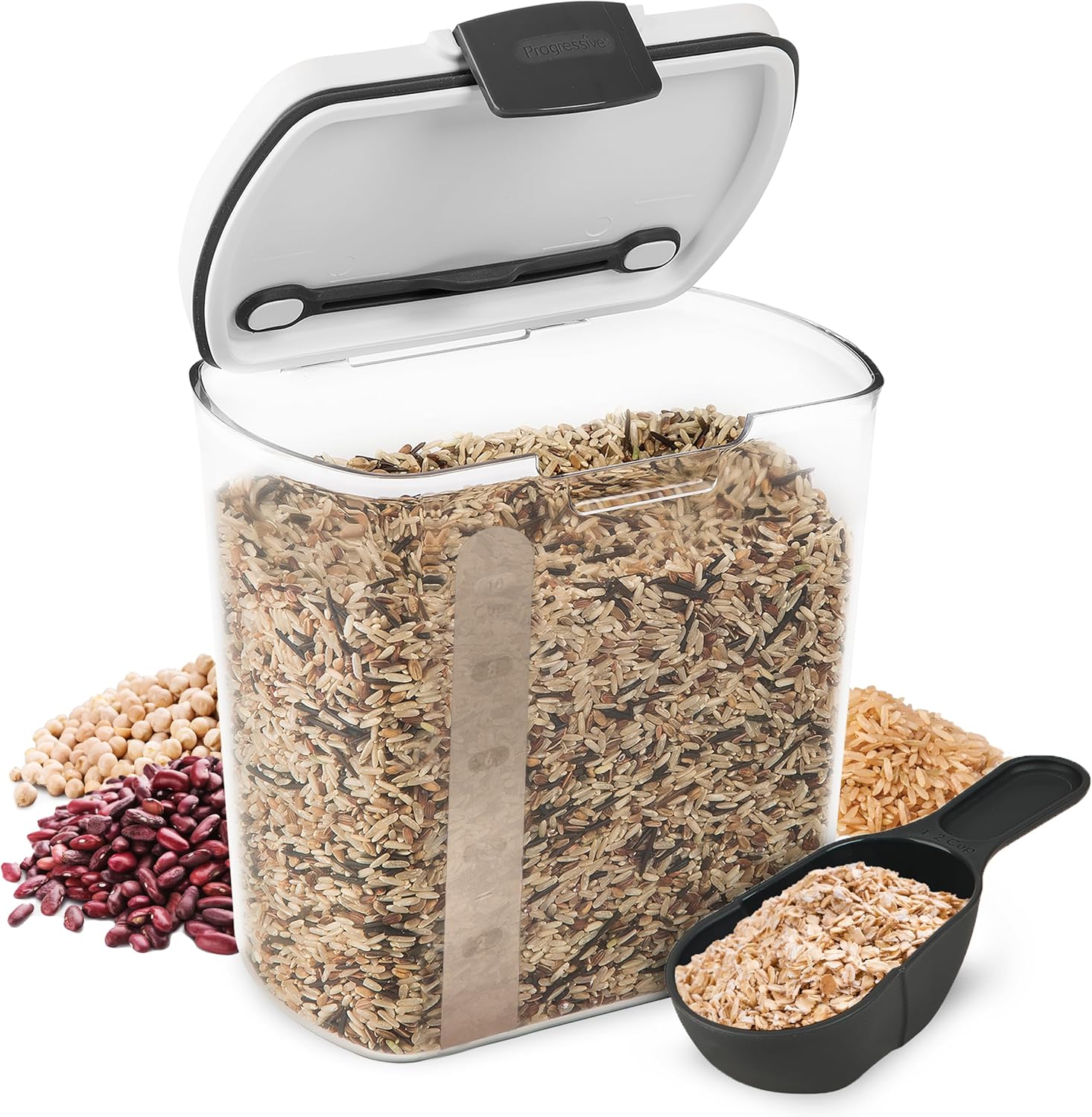 ProKeeper 2.5-Quart Grain Storage Container with Hinged Lid, Clear – BPA-Free, Airtight Seal, 5.5 x 7.65 x 7.25" - Image 2