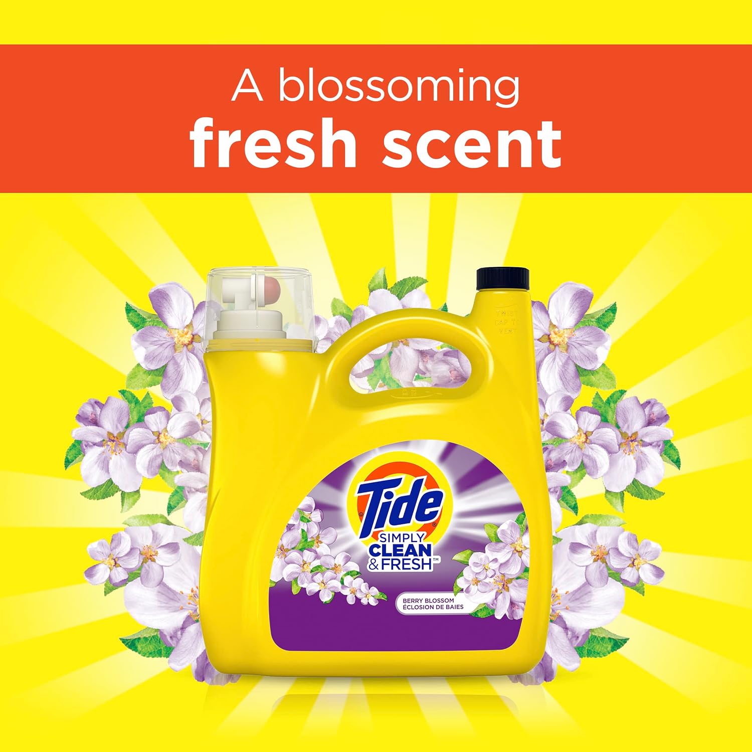 Tide Simply Liquid Laundry Detergent Berry Blossom, 89 loads(packaging may vary) - Image 7