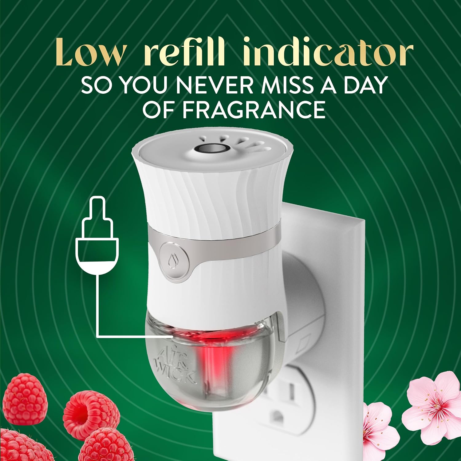 Air Wick Plug-In Scented Oil Refills, 4 Count, Cherry Blossom & Raspberry, Air Fresheners, Essential Oils - Image 8