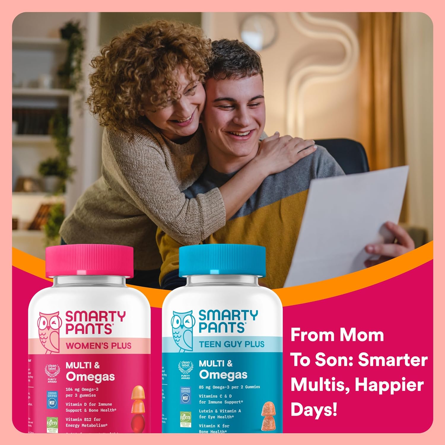 SmartyPants Mother & Son Daily Nutrition Bundle: Women’s + Teen Guy Multivitamin Gummies with Omega-3, Methylfolate, Vitamins D3, B12, A & Zinc – Gluten Free, Non-GMO, 90 & 60 Count (Pack of 2) - Image 11